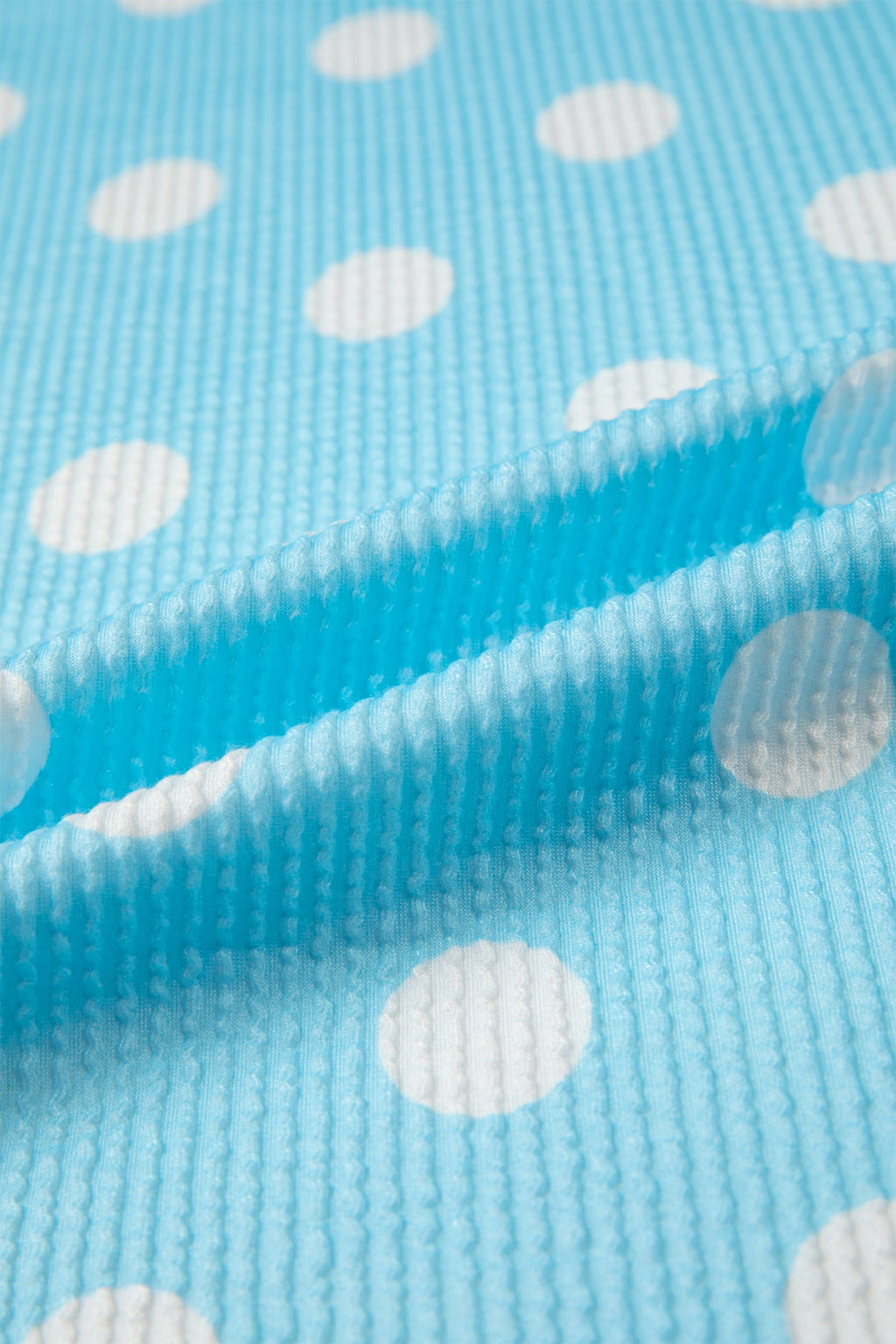 Polka Dot Patch Pocket Drop Shoulder Textured Top