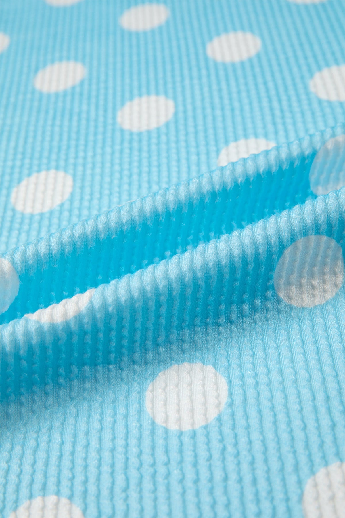 Polka Dot Patch Pocket Drop Shoulder Textured Top
