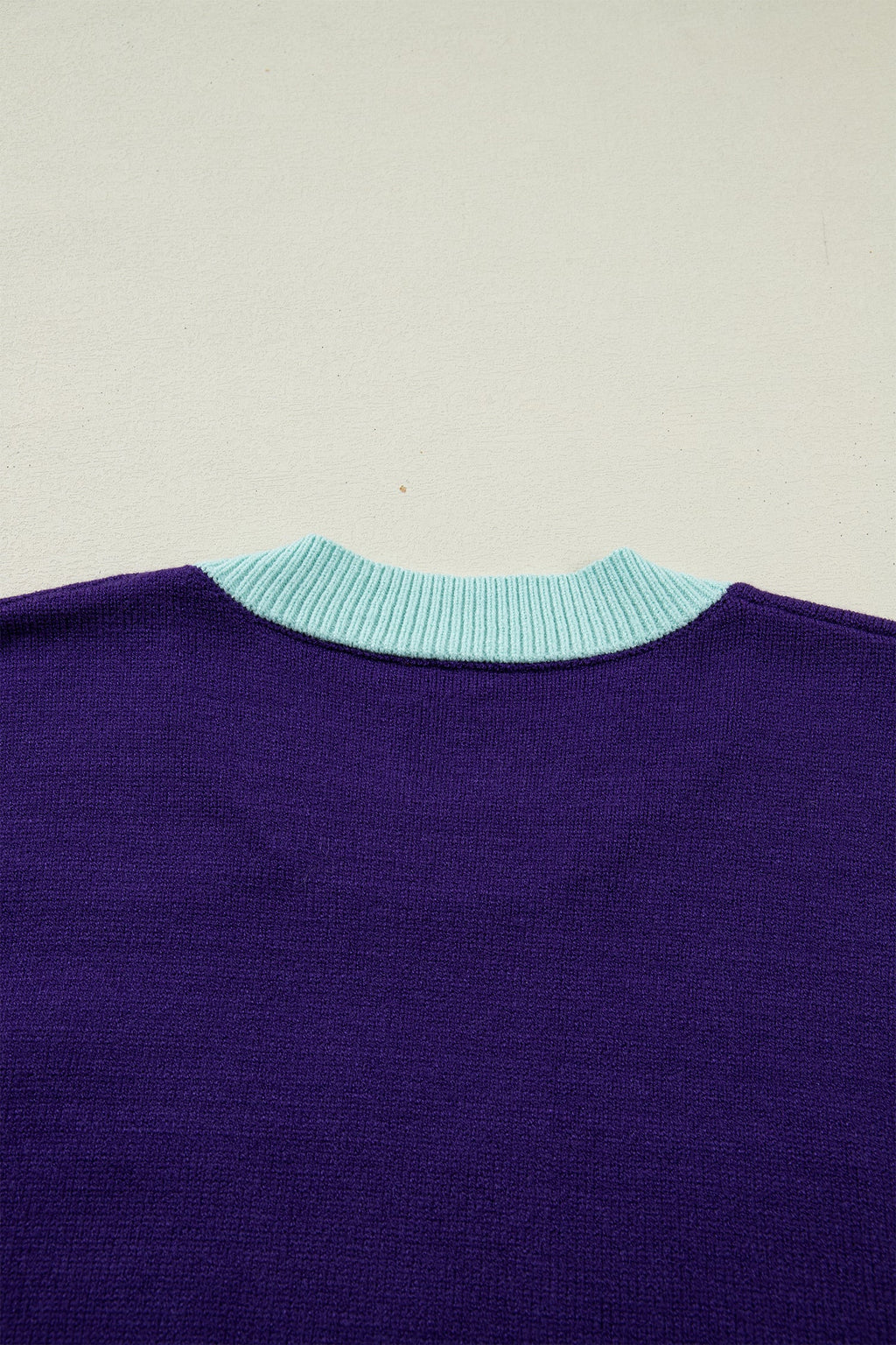 Mardi Gras Colorblock Fuzzy Patchwork Sweater