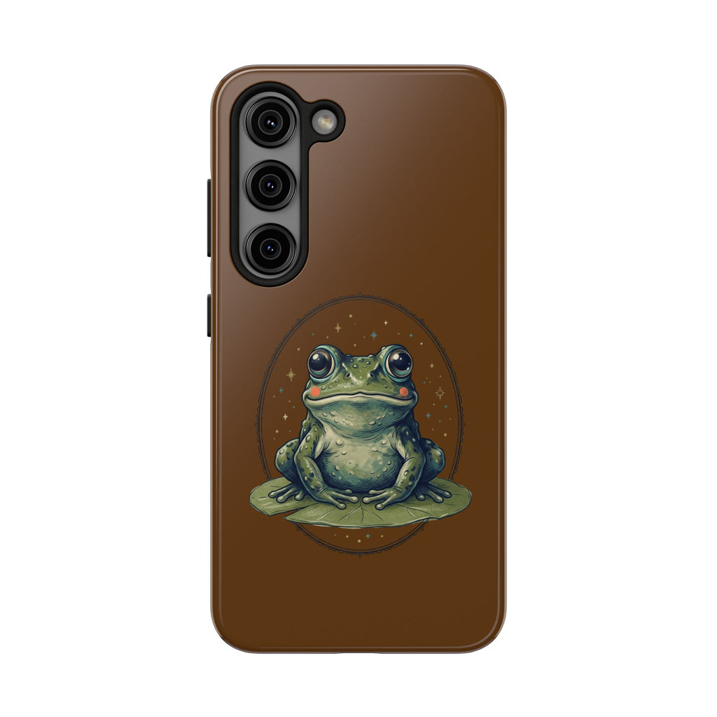 Brown Frog Tough Phone Case — Cute Realistic Frog Illustration Protective Phone Case