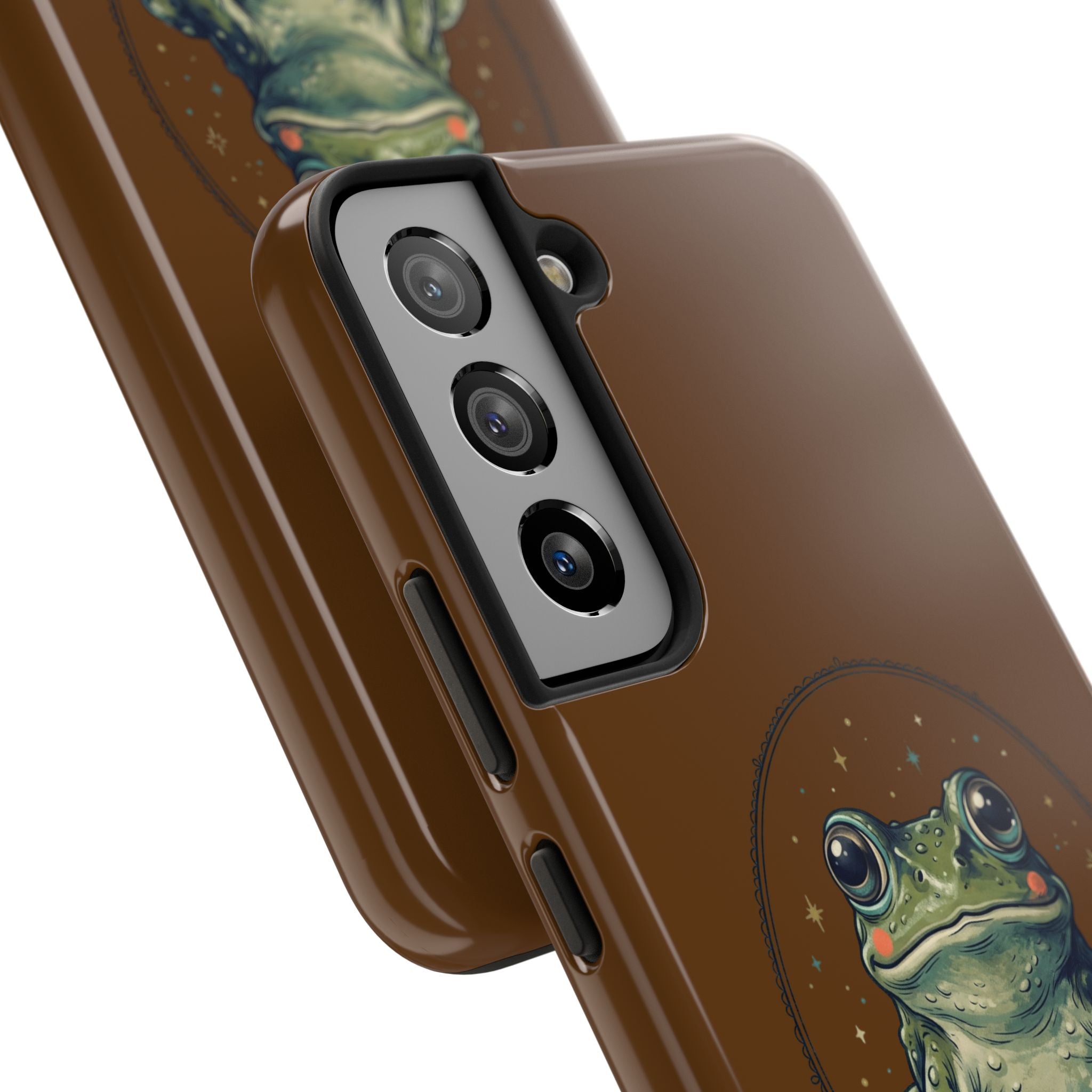 Brown Frog Tough Phone Case — Cute Realistic Frog Illustration Protective Phone Case