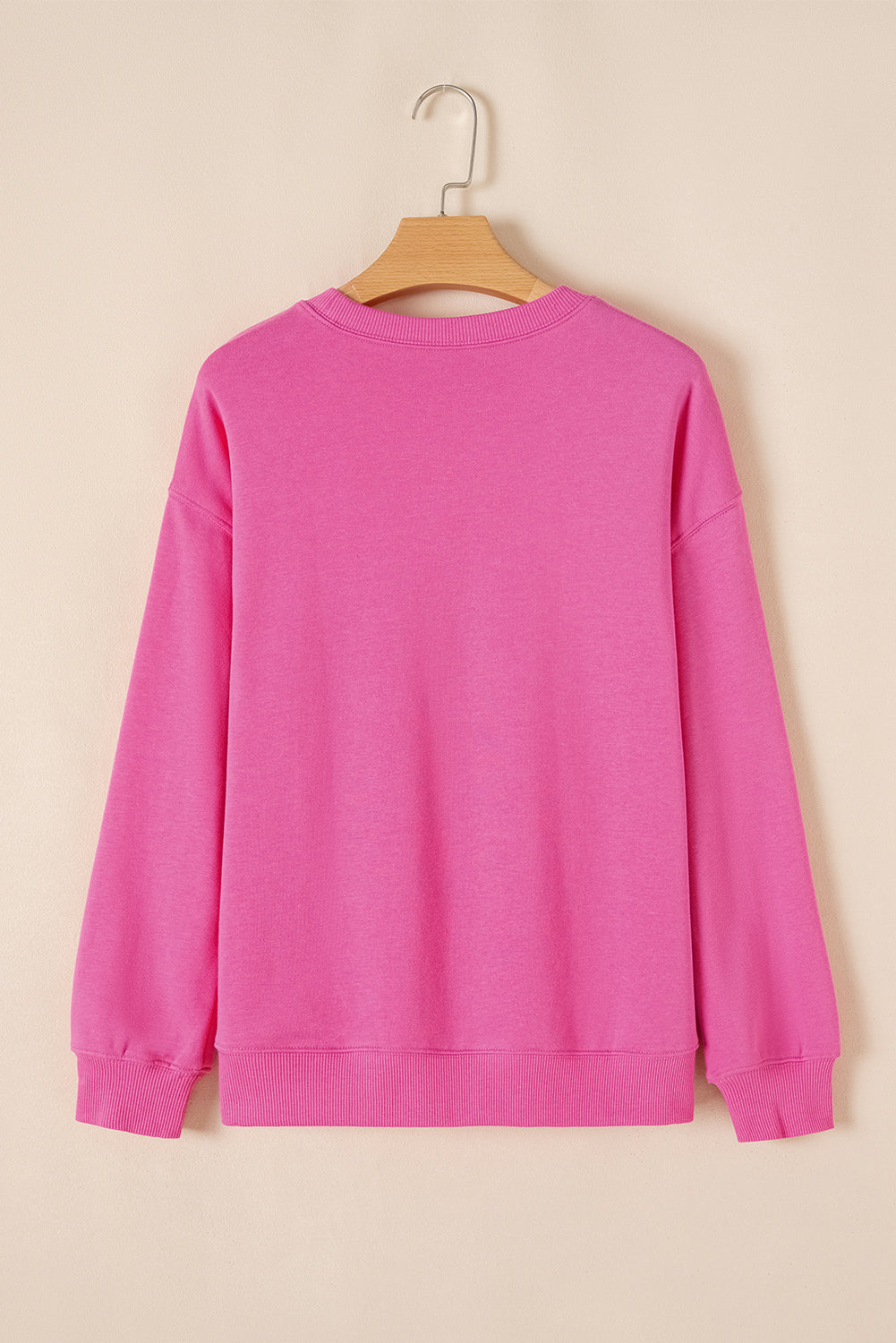 Solid Drop Shoulder Crewneck Pullover Sweatshirt