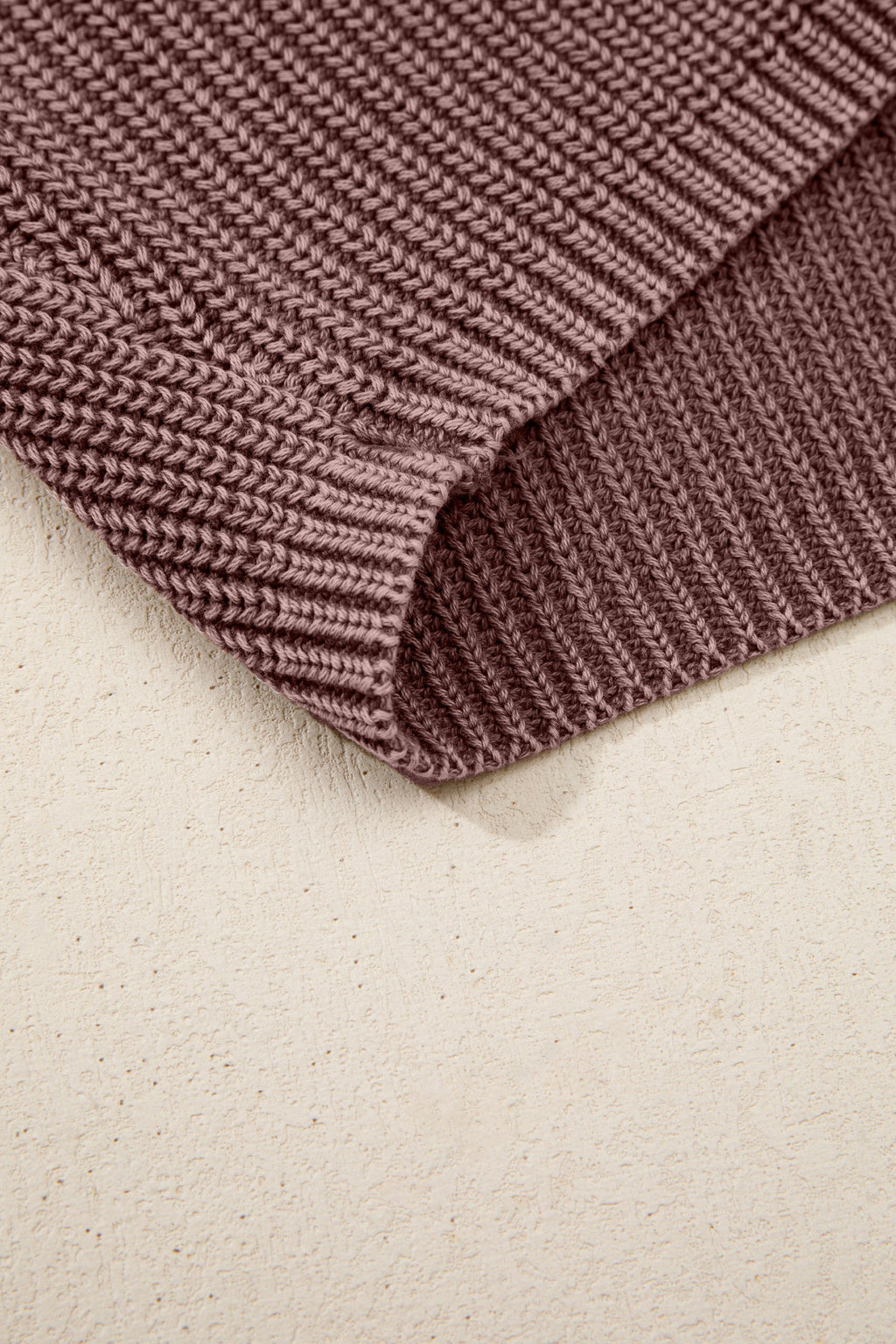 Mineral Wash Buttoned Polo Collar Knit Sweater