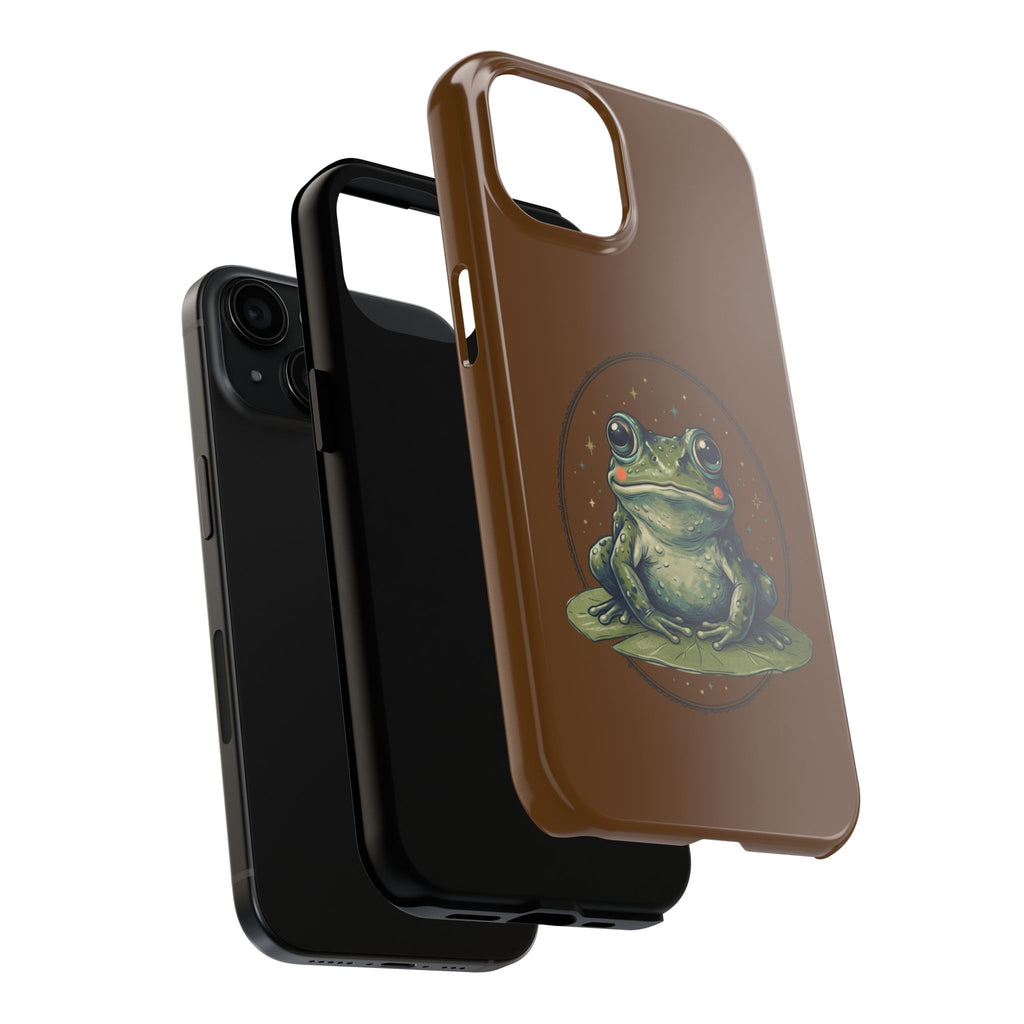 Brown Frog Tough Phone Case — Cute Realistic Frog Illustration Protective Phone Case