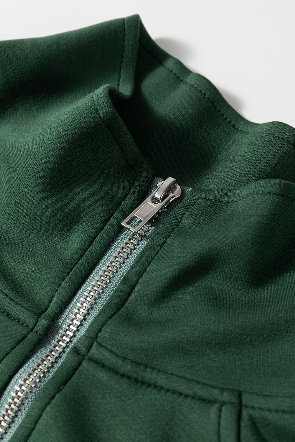 Solid Half-Zip Collar French Terry Drawstring Romper