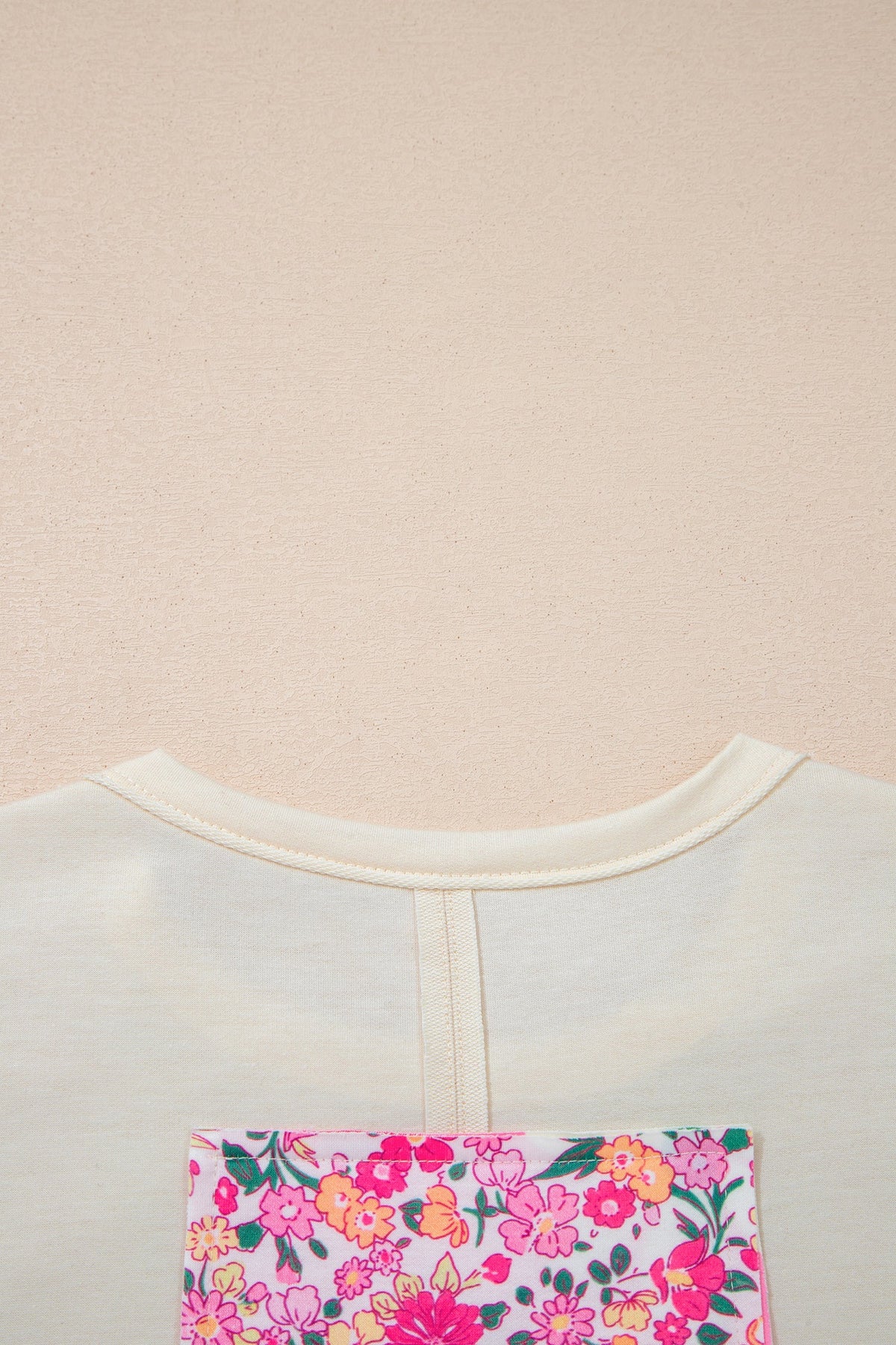 Floral Patchwork Raw Seam Oversize Tee