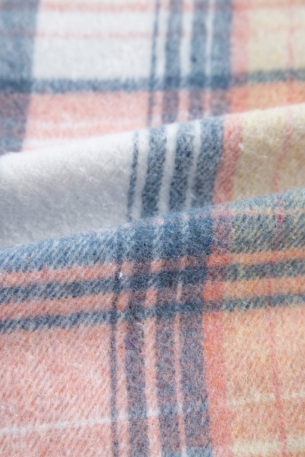 Plaid Corduroy Patchwork Pocketed Shacket