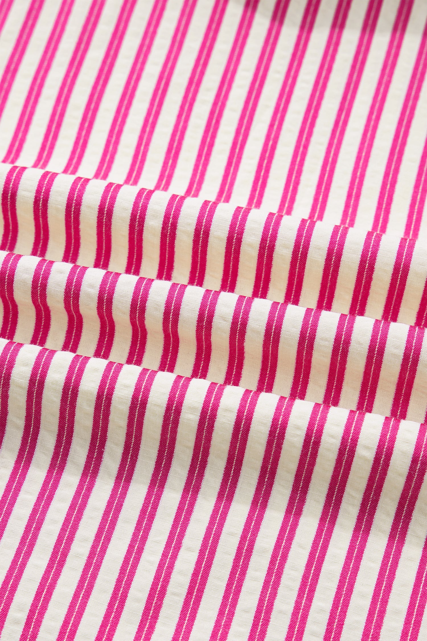 Stripe Smocked Yoke Short Sleeve Ruffle Blouse