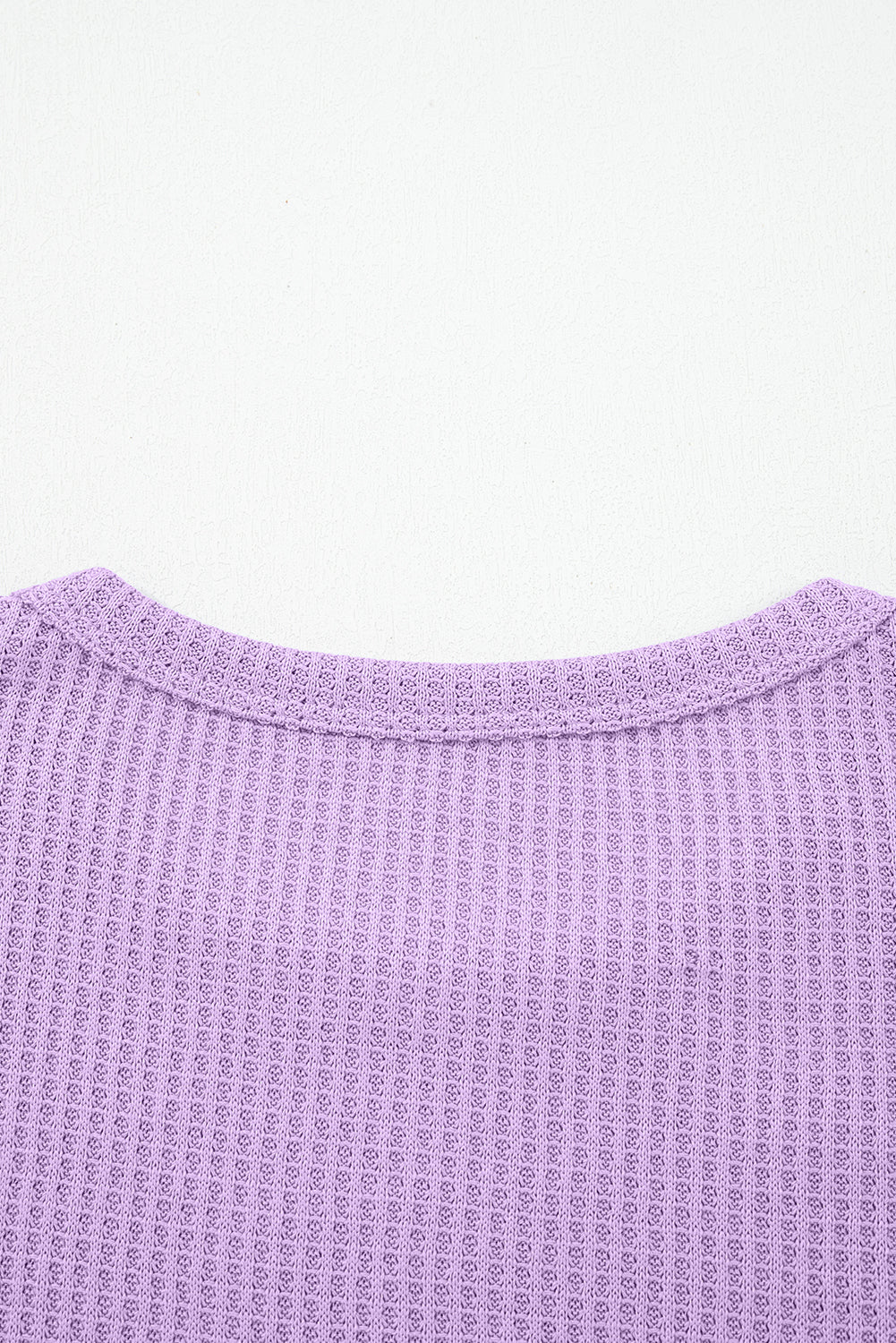 Colorblock Waffle Knit Patchwork Long Sleeve Top