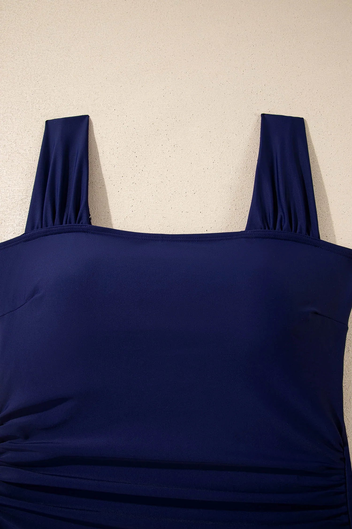 Square Neck Ruched One-Piece Swimsuit
