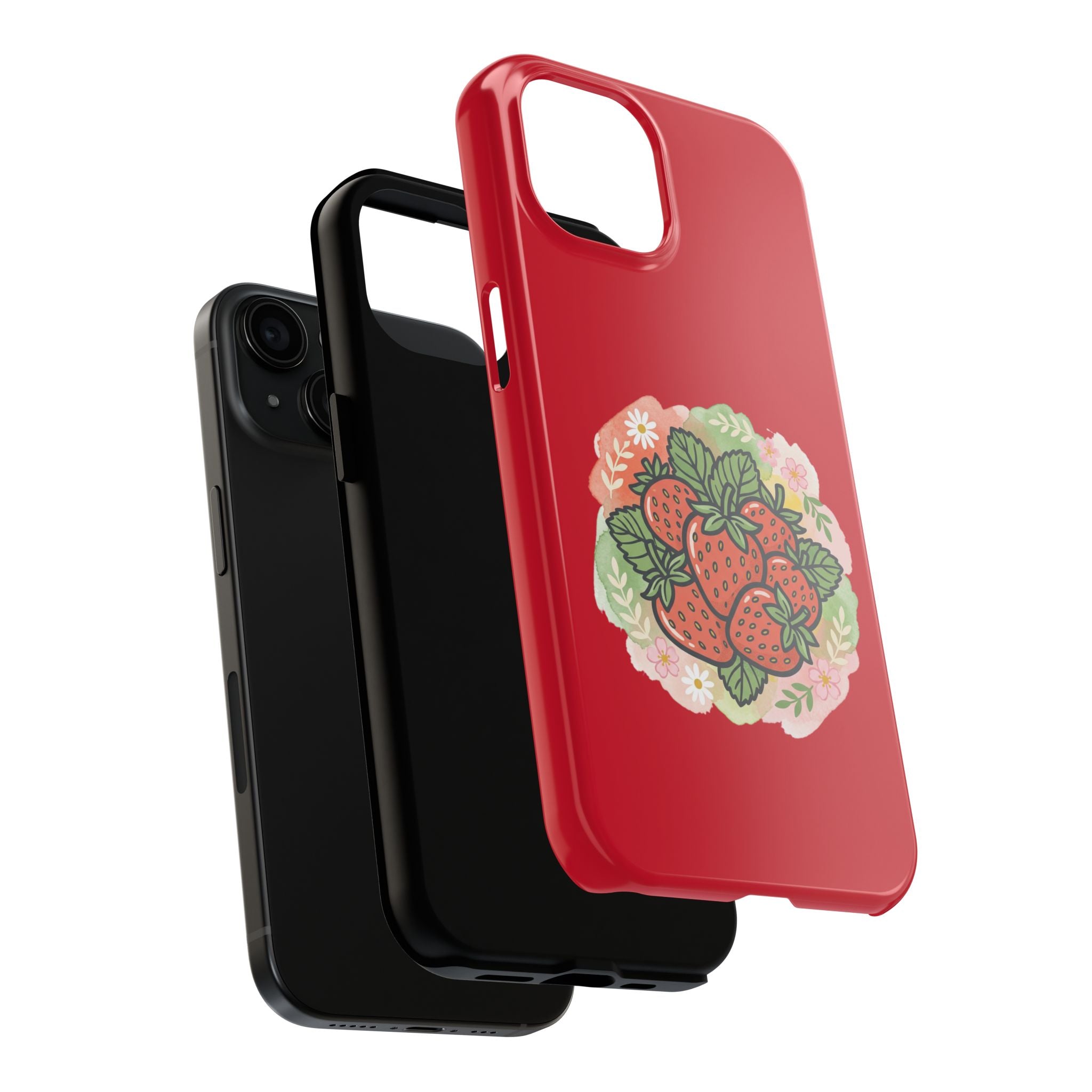 Strawberry Bouquet Tough Phone Case — Red Protective Floral iPhone Cover