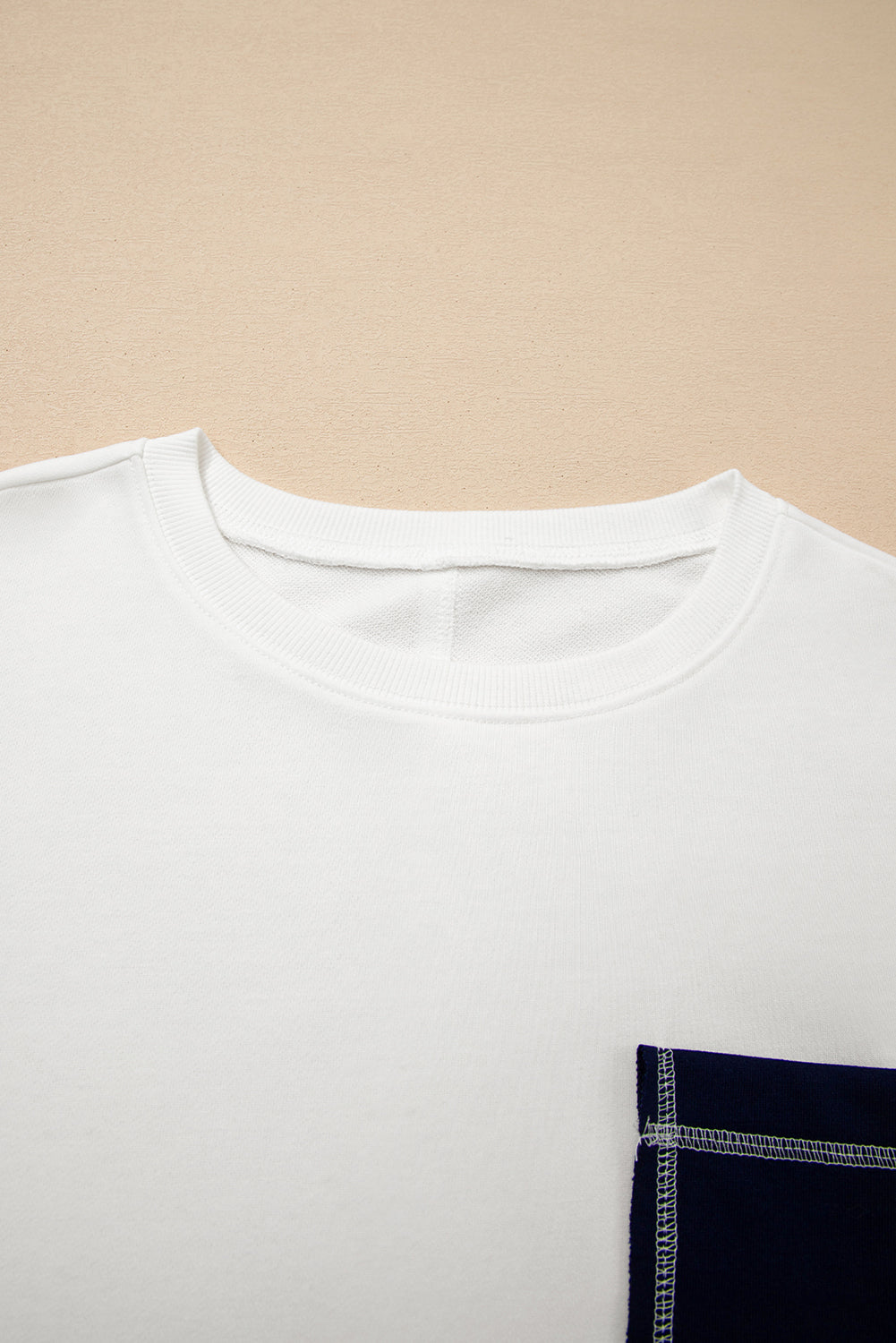 Colorblock Reverse Seam Patch Pocket Drop Shoulder Sweatshirt