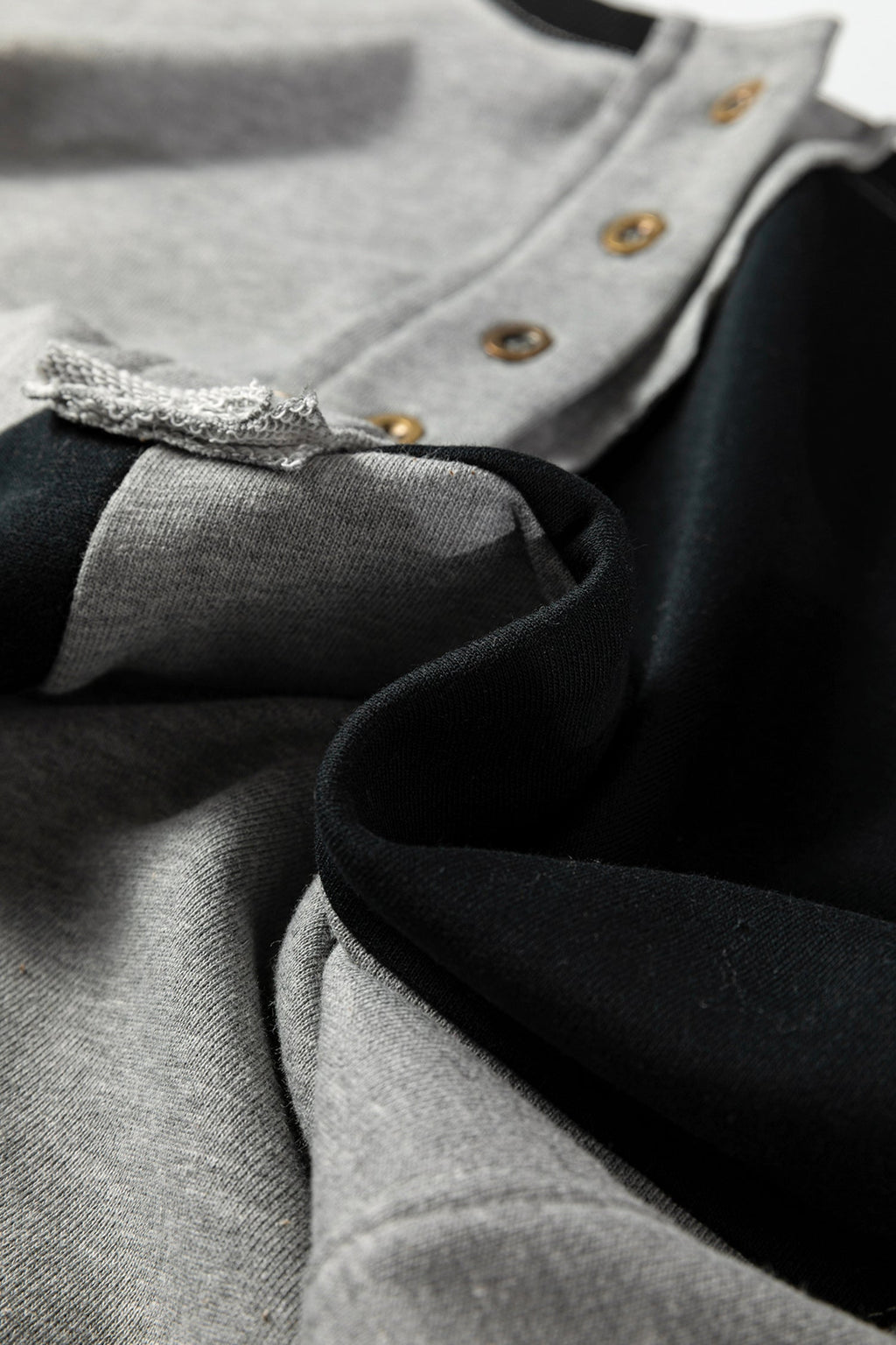 Colorblock Crewneck Henley Sweatshirt