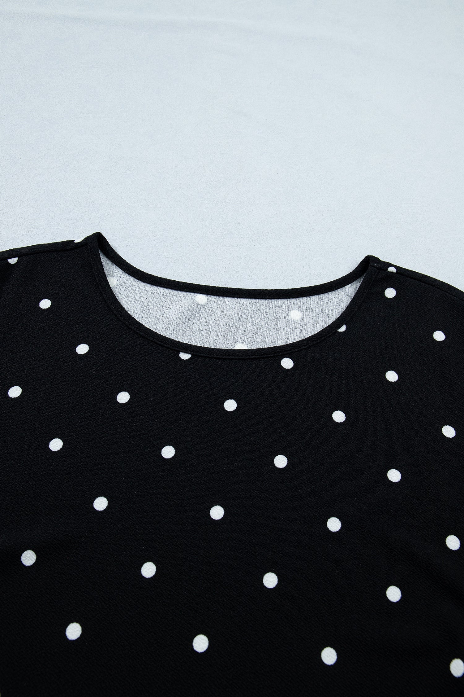 Plus Size Polka Dot Scallop Hem T-Shirt