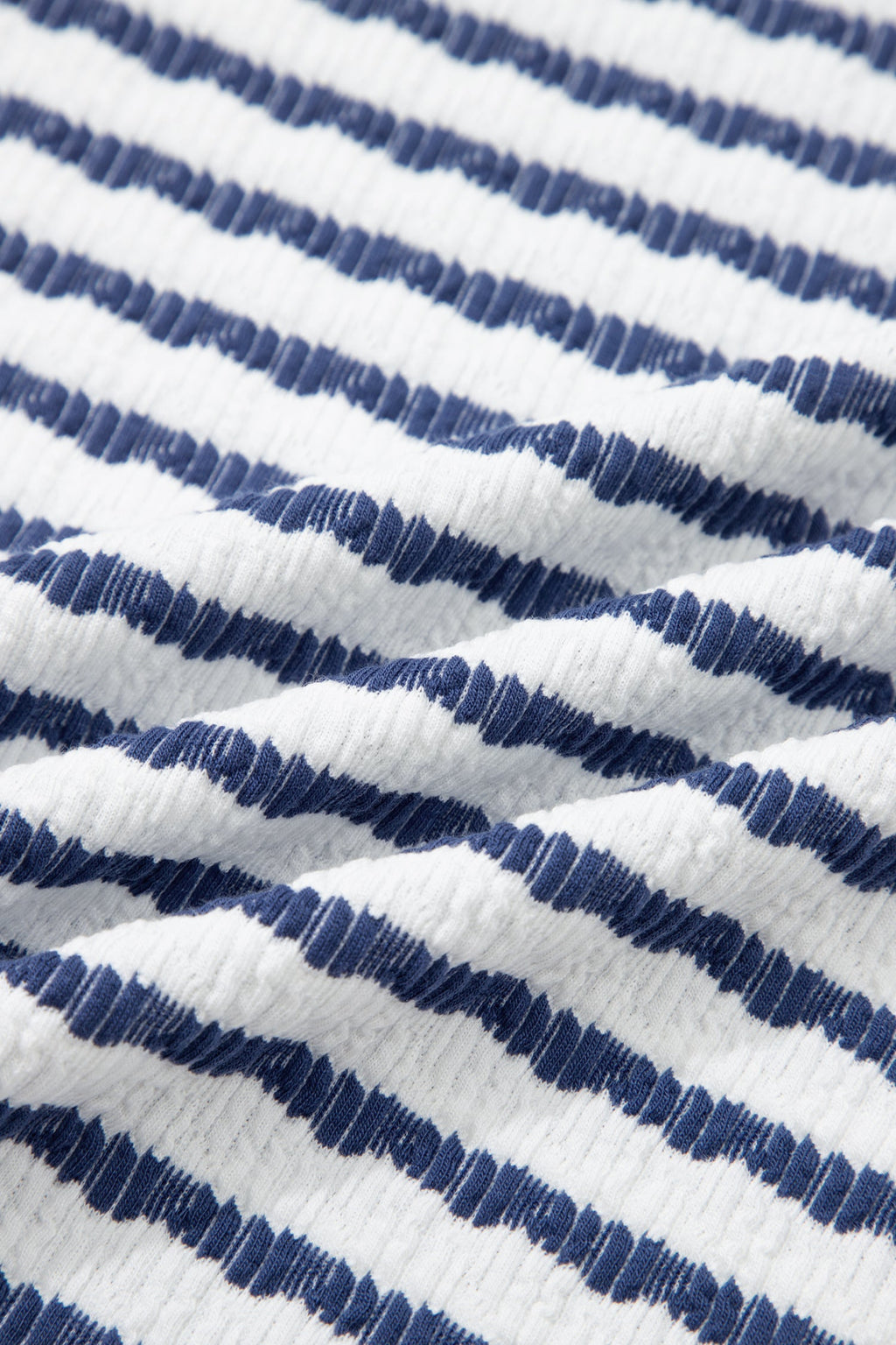Stripe Textured Knit 3/4 Sleeve Top