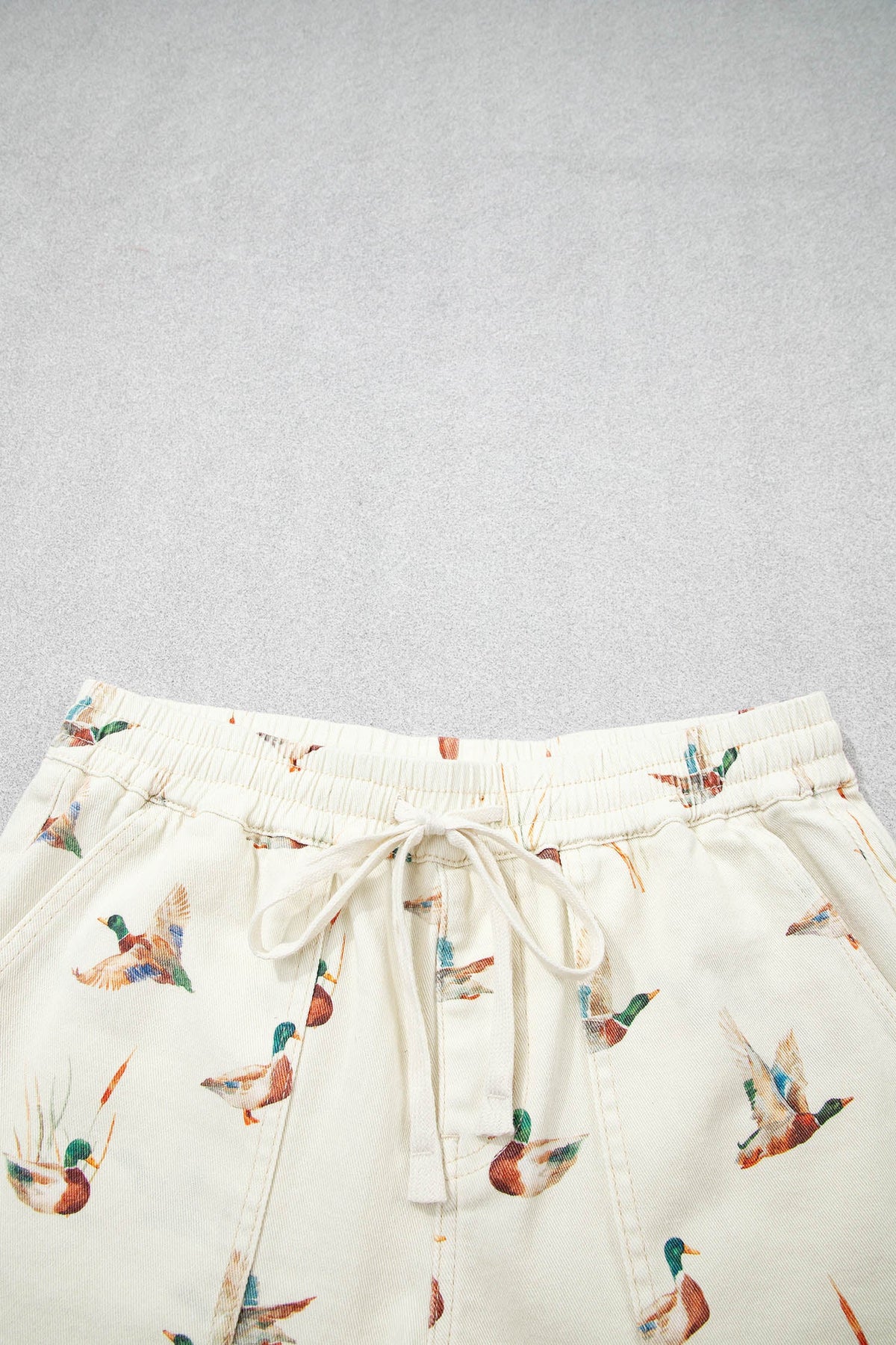 Mallard Duck Denim Drawstring Shorts