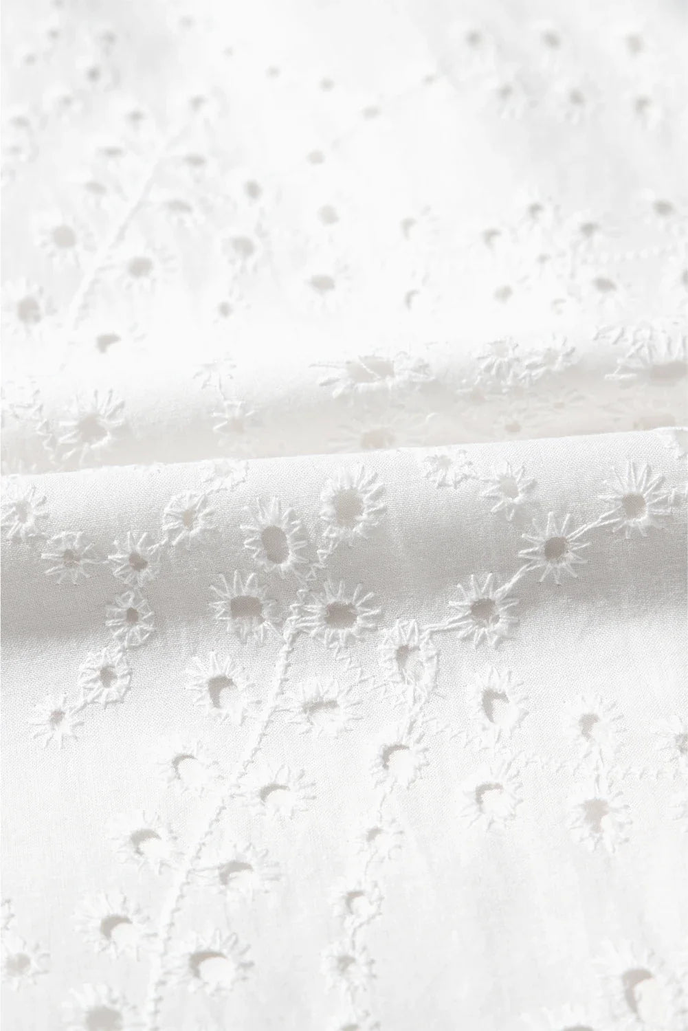 Floral Eyelet Embroidered Sleeveless Ruffle Hem Dress