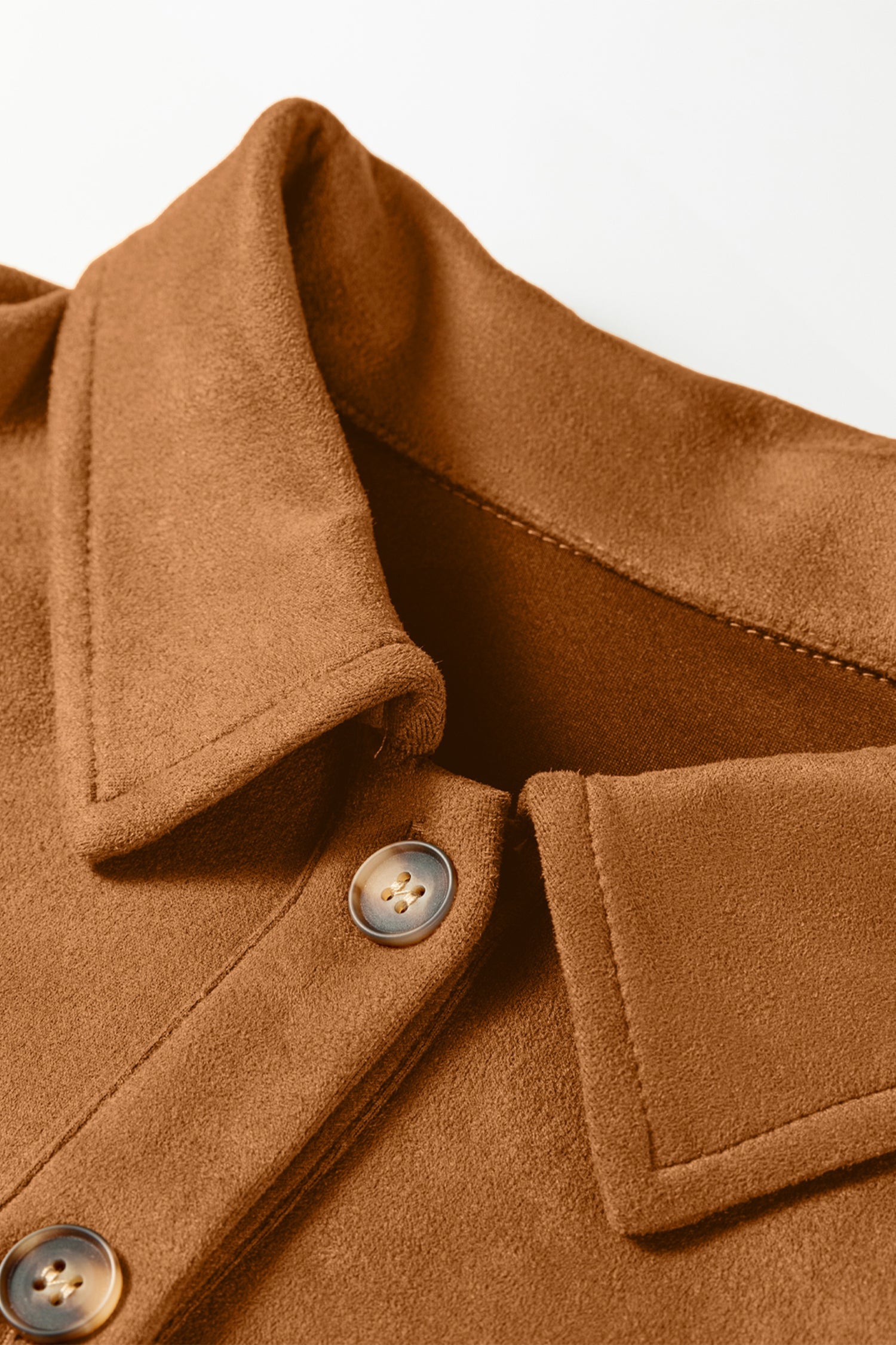 Solid Faux Suede Hollowed Jacket