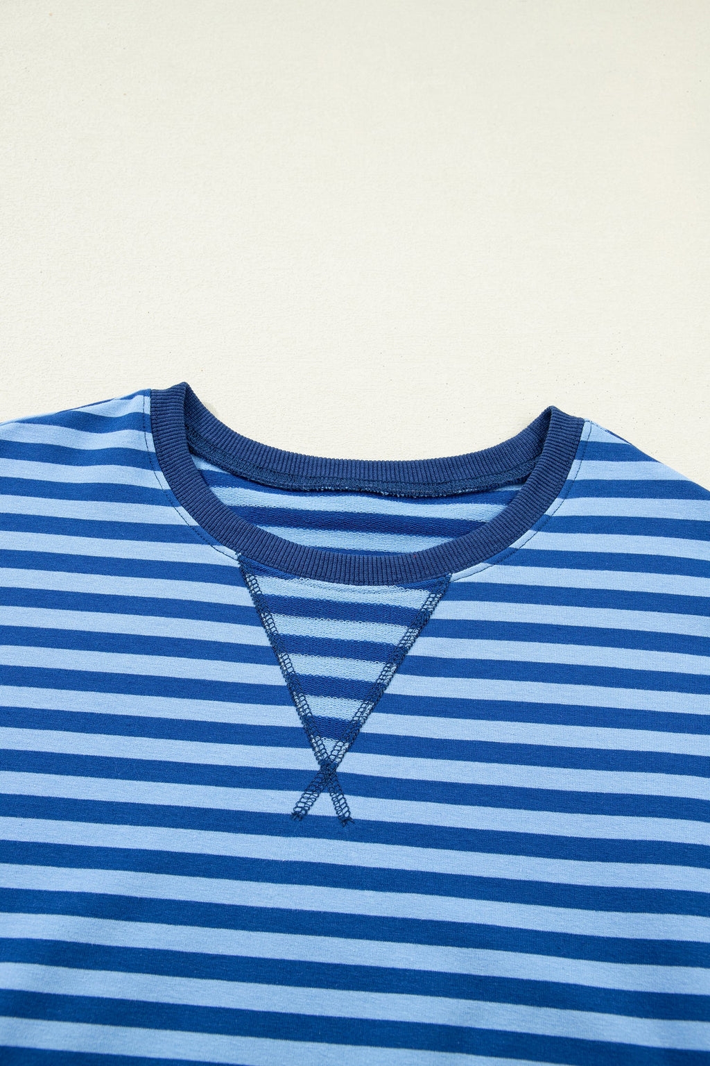 Stripe Long Sleeve Pullover & Shorts Set