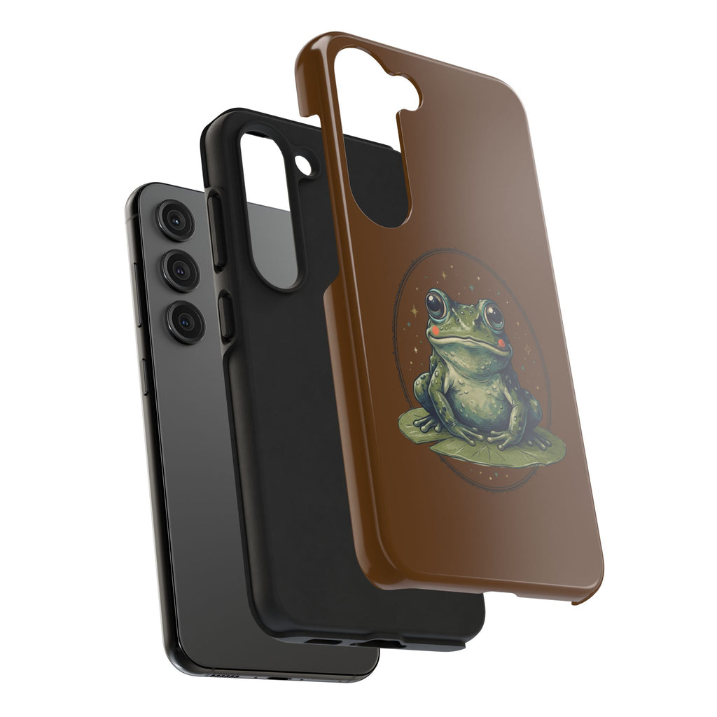 Brown Frog Tough Phone Case — Cute Realistic Frog Illustration Protective Phone Case
