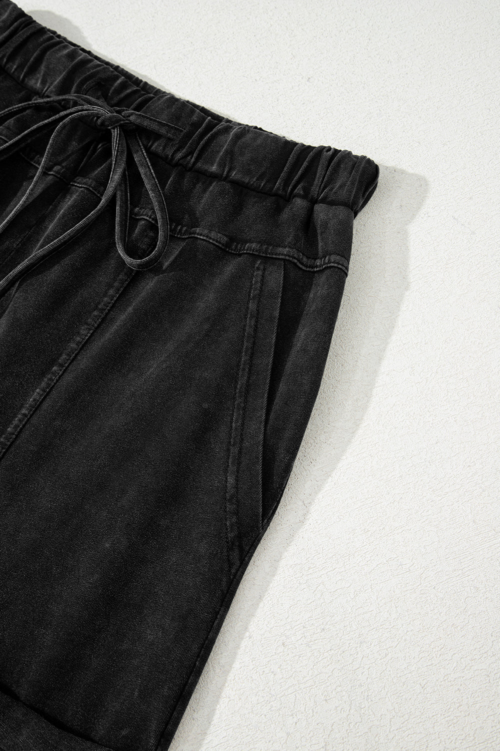 Mineral Wash Reverse Seam Drawstring Elastic Waist Pants