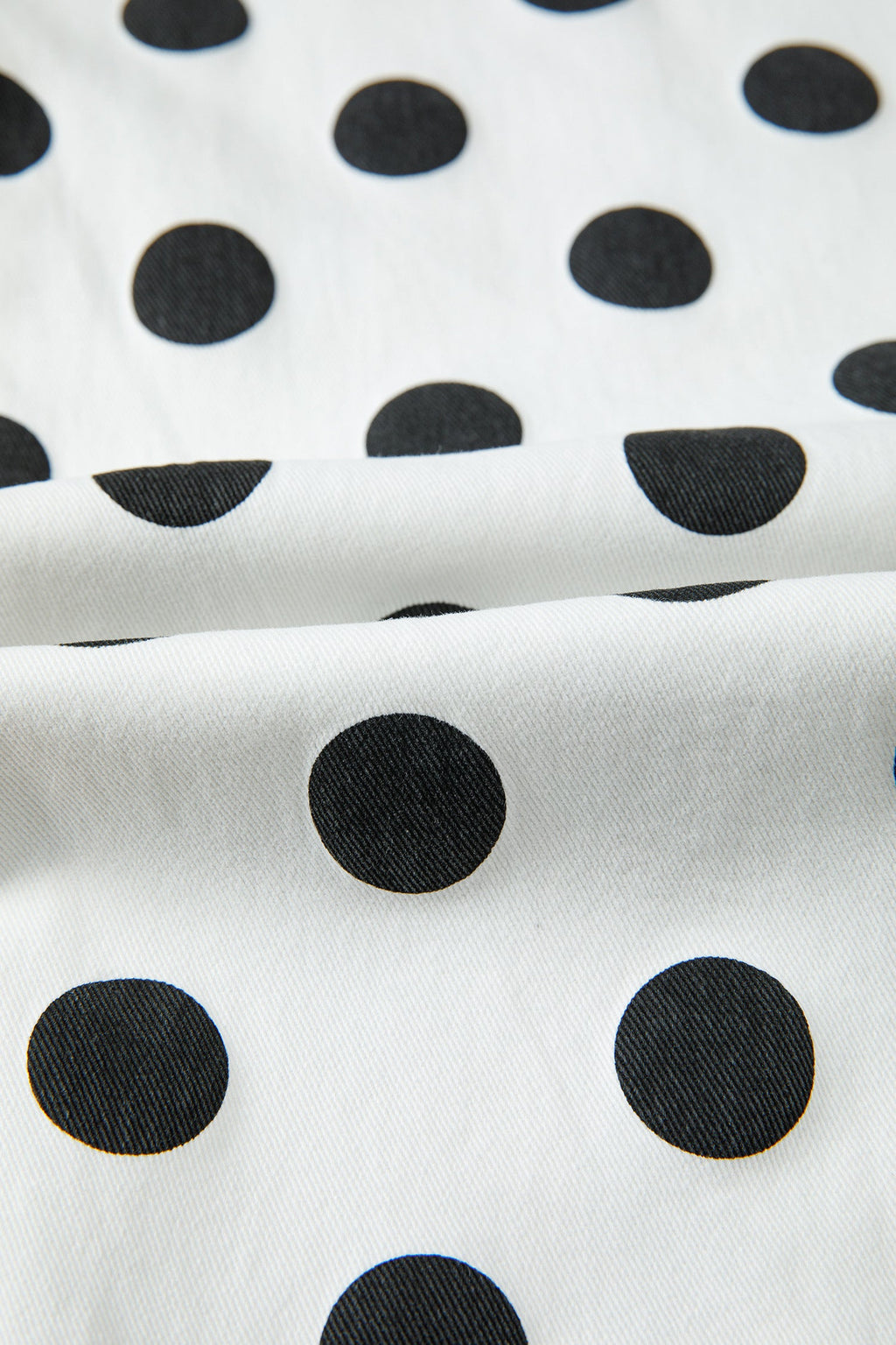 Polka Dot Denim Bow Pocket Barrel Leg Jeans