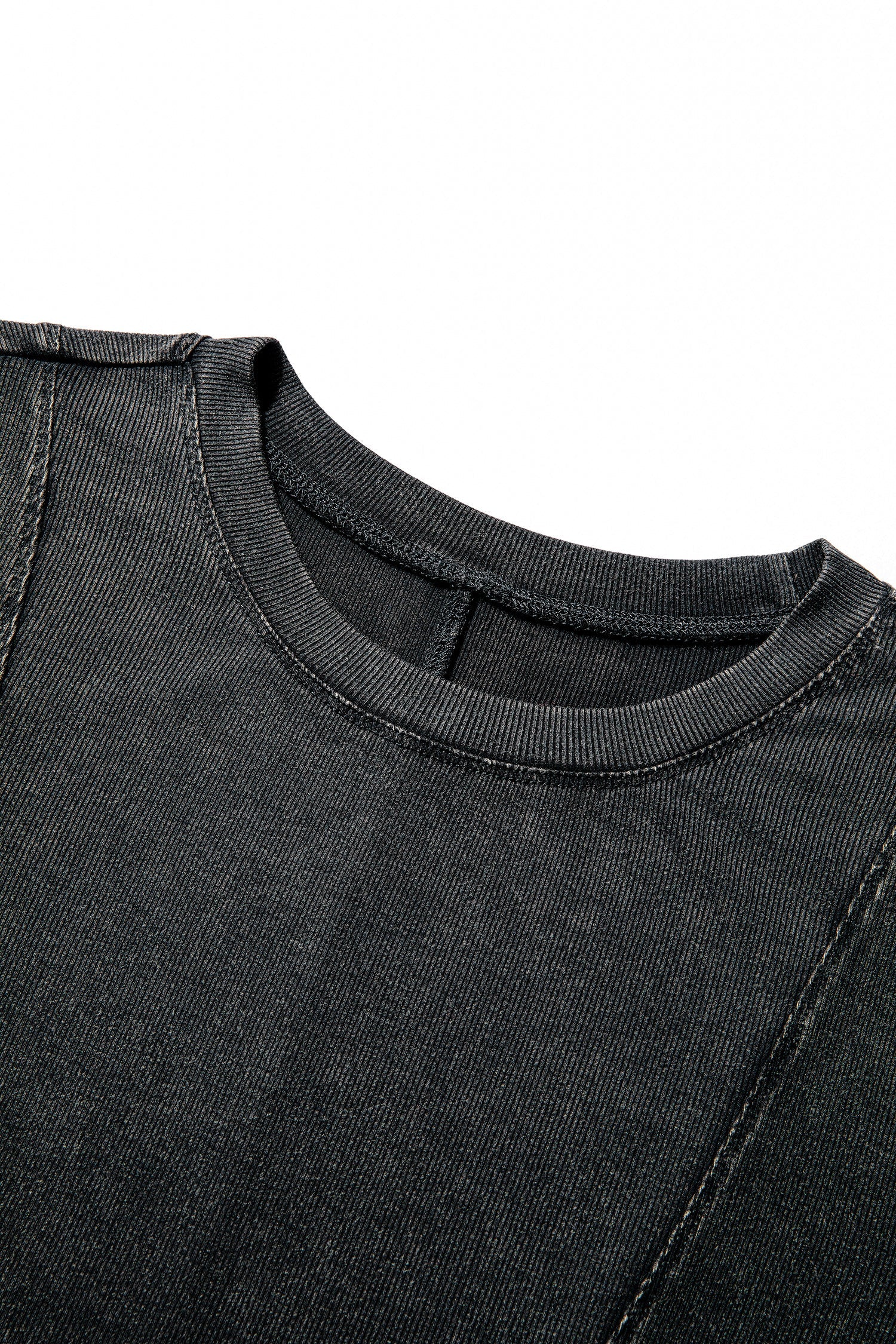 Solid Ribbed Knit Buttoned Long Sleeve Top