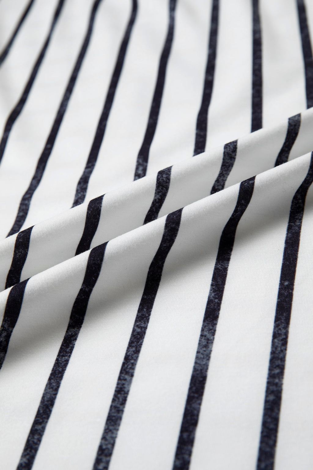 Stripe Colorblock 3/4 Sleeve Loose T-Shirt
