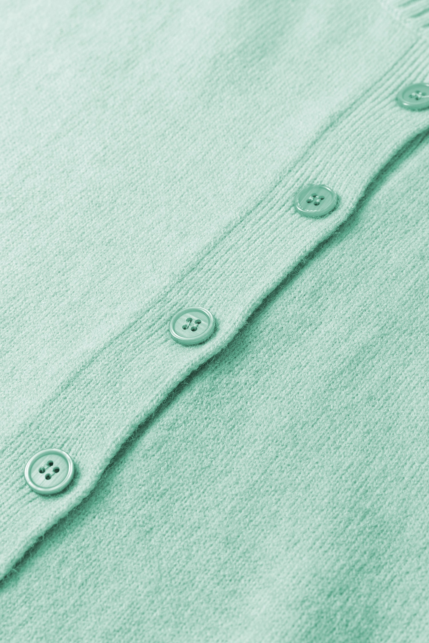 Solid 3/4 Sleeve Boxy Button-Down Cardigan