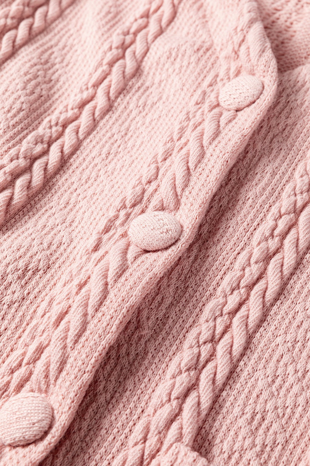 Cable Knit V-Neck Cardigan and Shorts Set