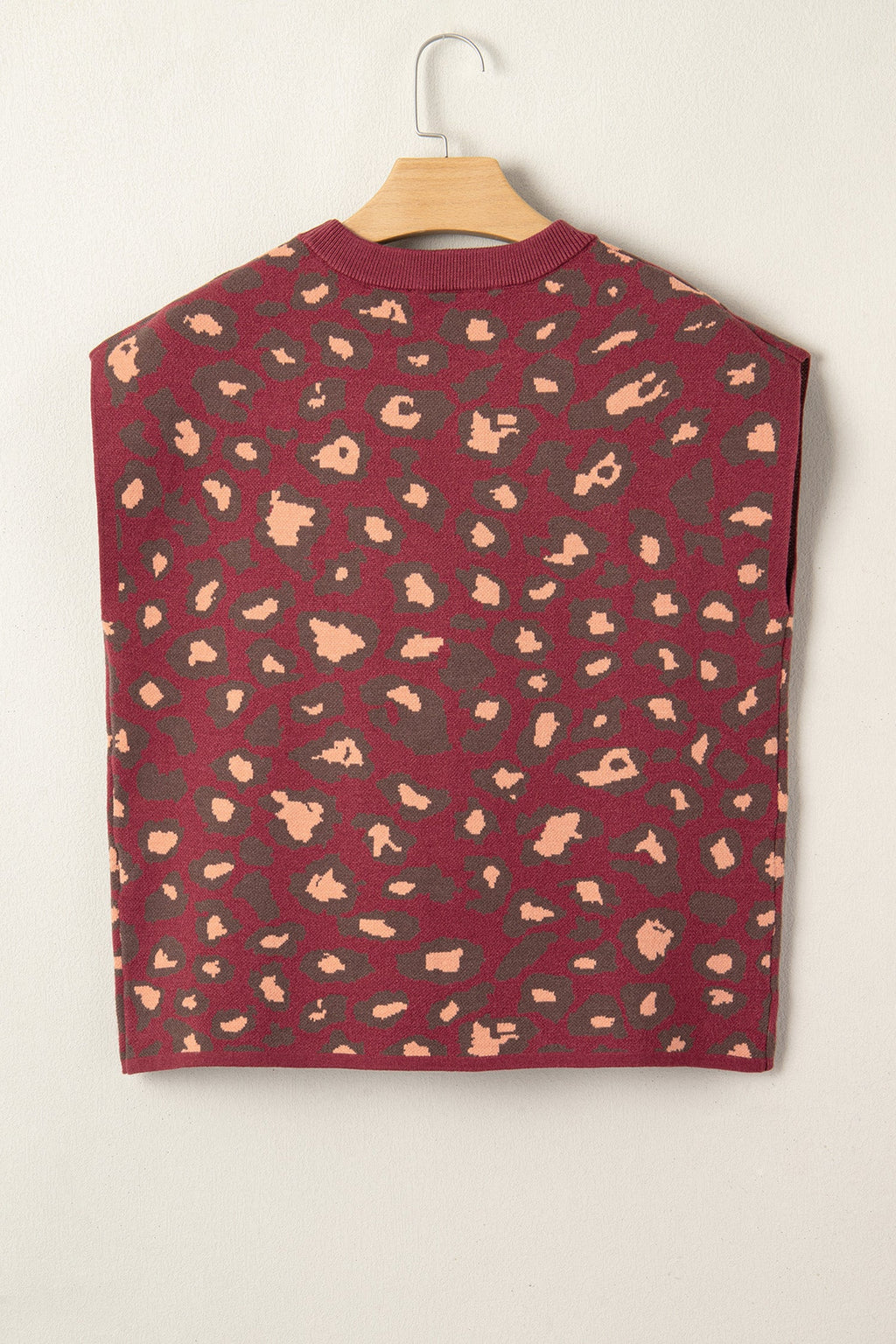 Leopard Cap Sleeve Textured Knit Top