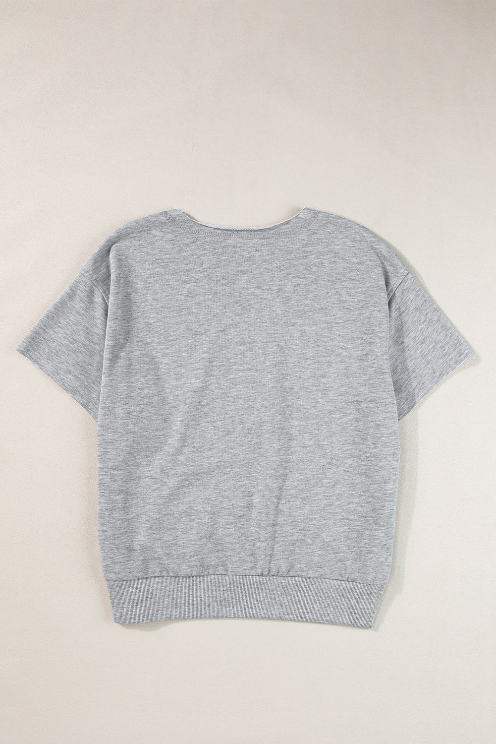 USA Patch Lettering Notch Neck Short Sleeve Tee