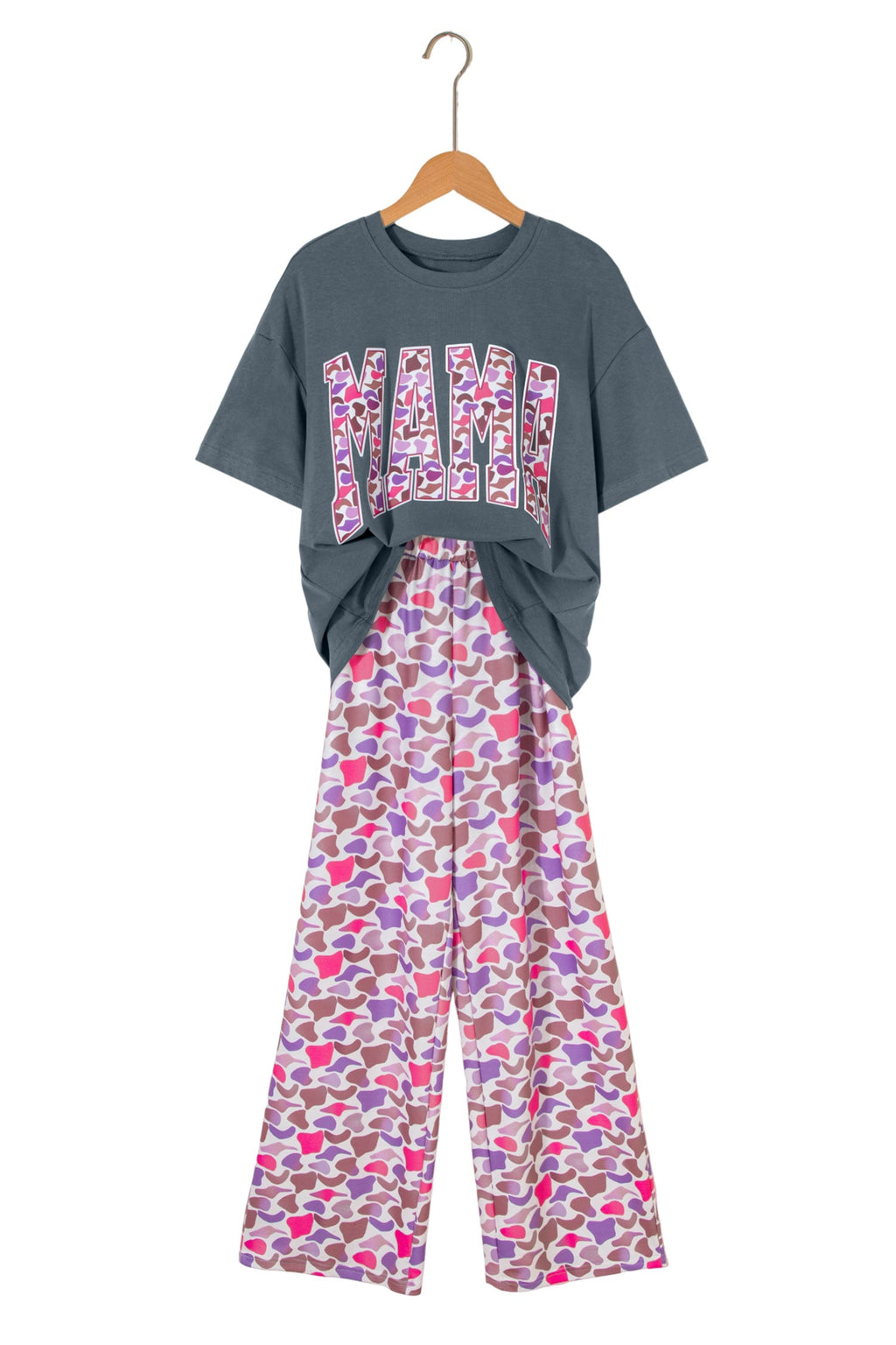 MAMA Camo Graphic Tee & Loose Pant Set