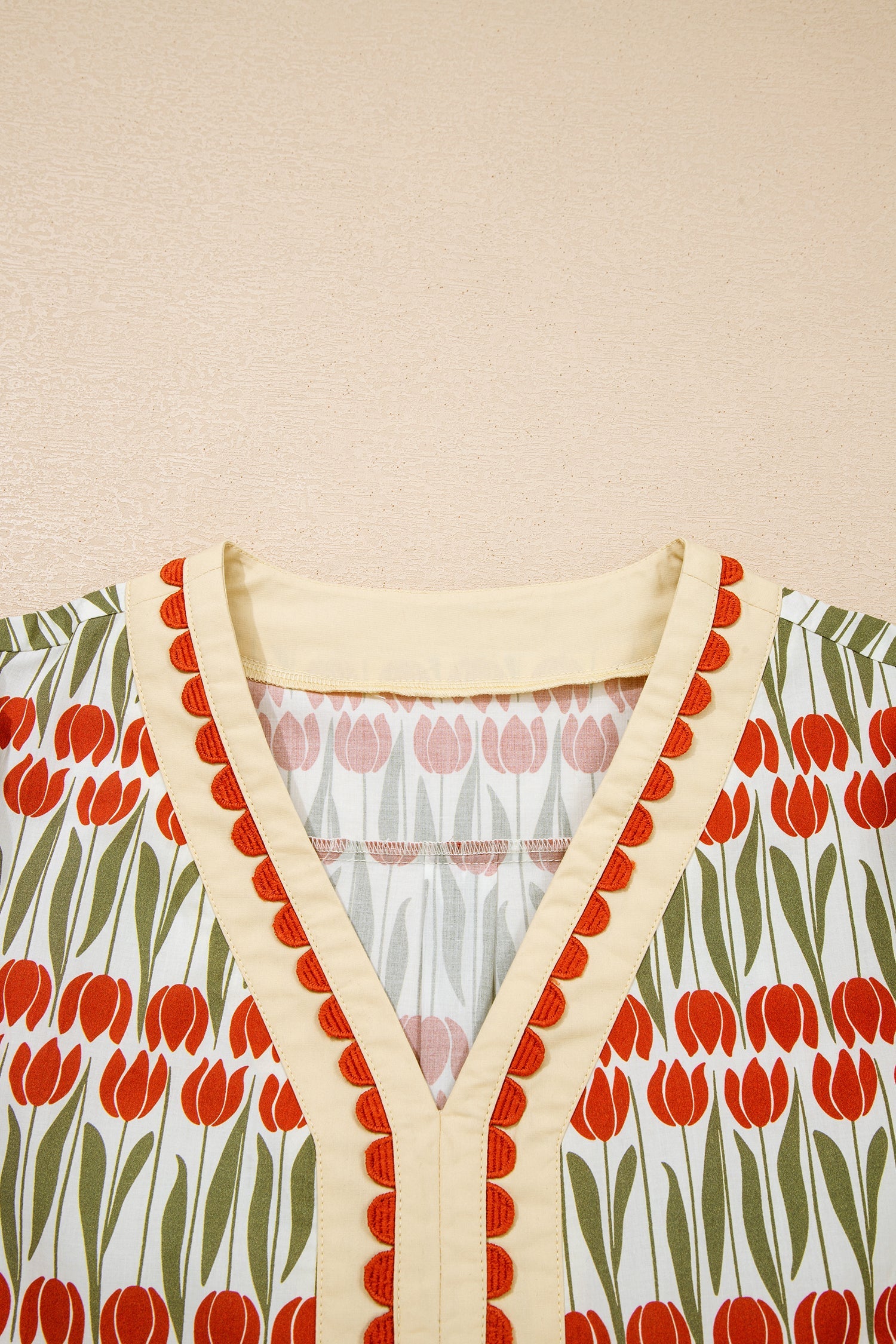 Floral Tulip Stripe Short Puff Sleeve Mini Dress