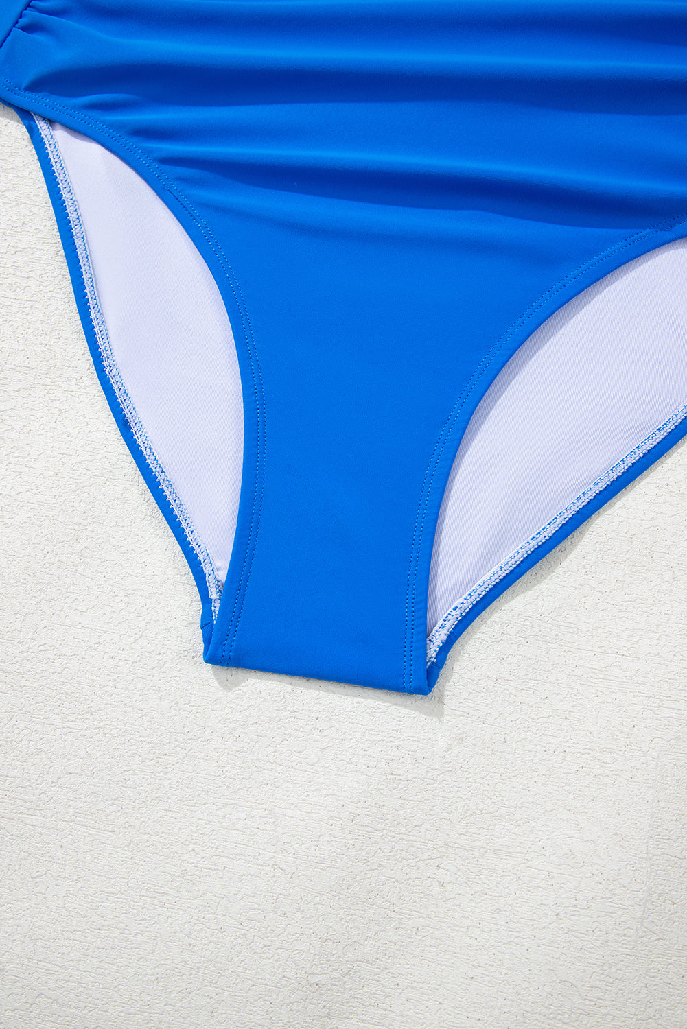 Colorblock Square Neck Top & High Waist Bikini Set