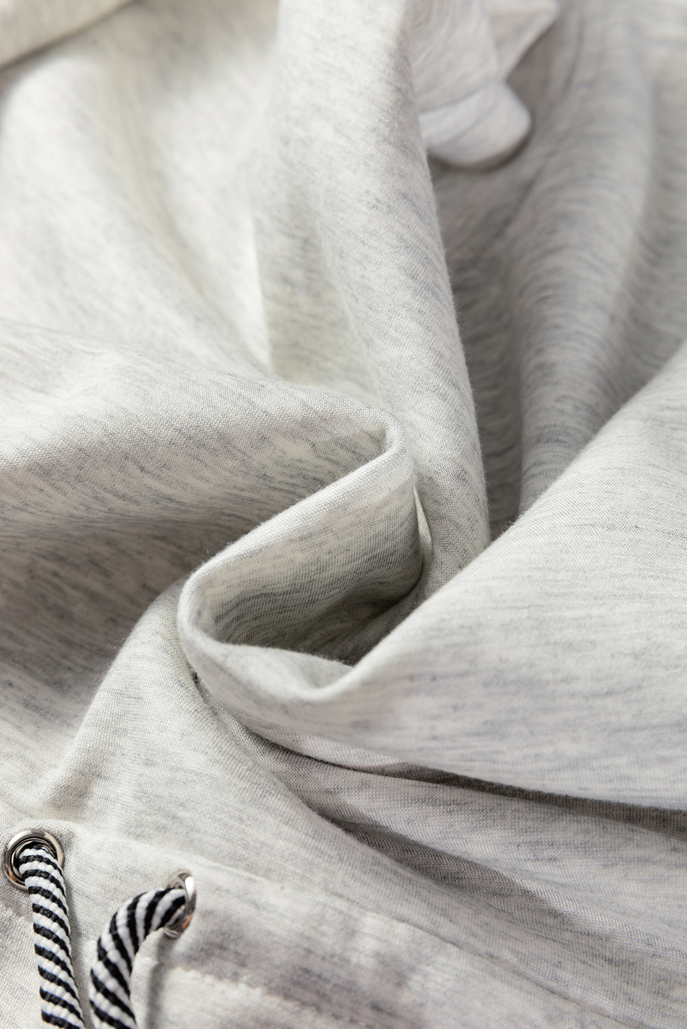Solid Drawstring Waist Tunic Sweatshirt