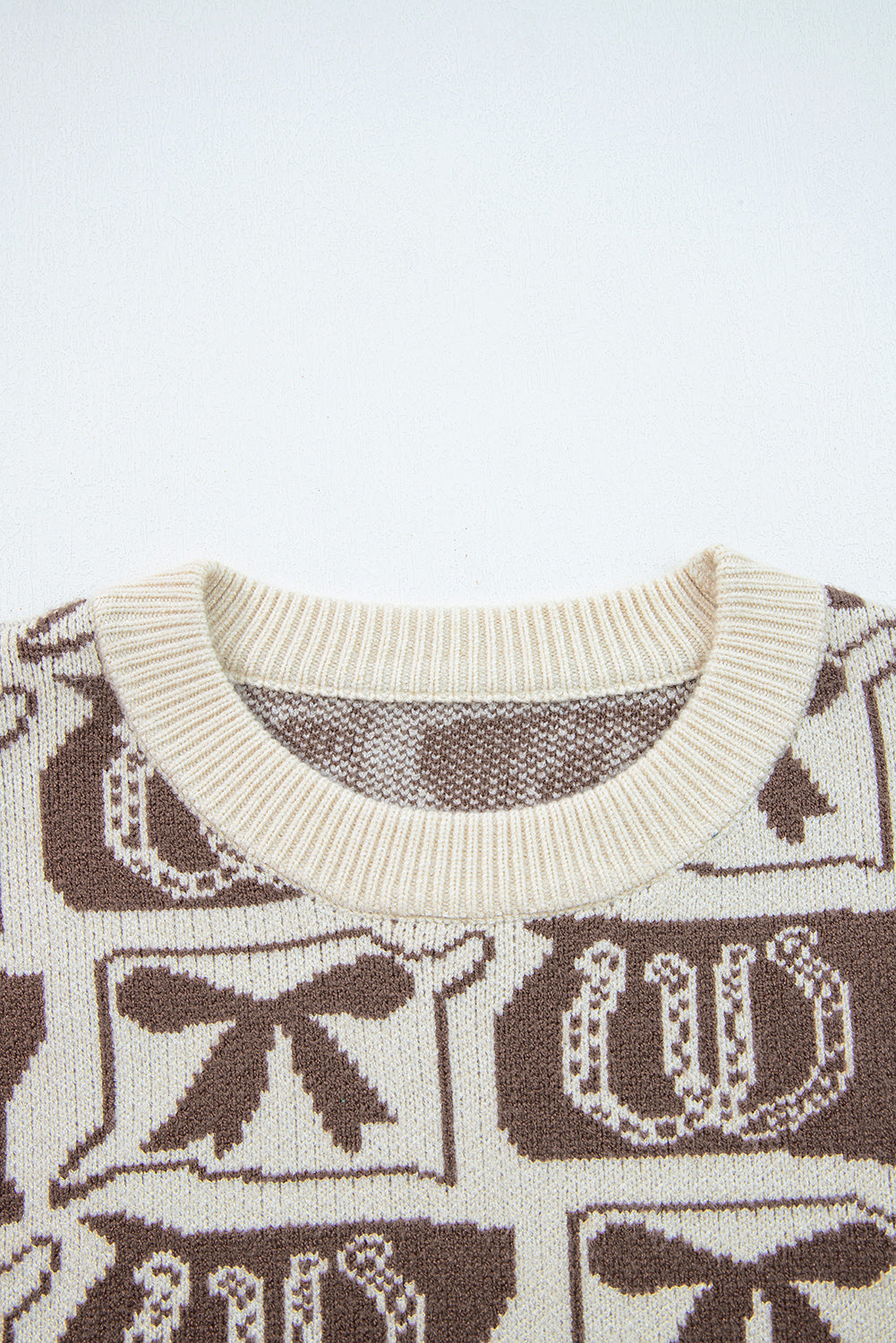 Western Bows & Horseshoes Long Sleeve Sweater