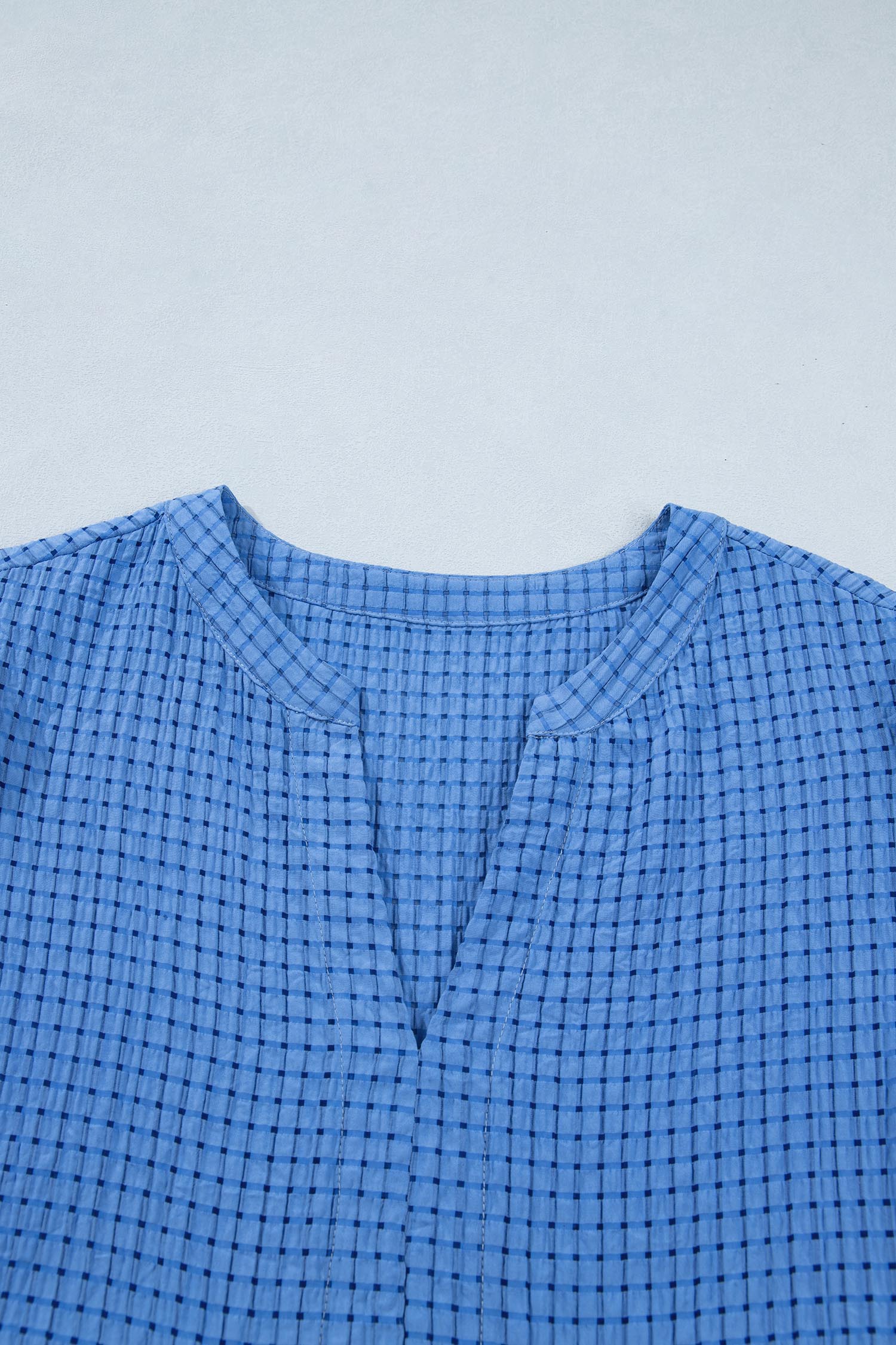 Gingham Bow Tie Short Sleeve Tiered Midi Dress