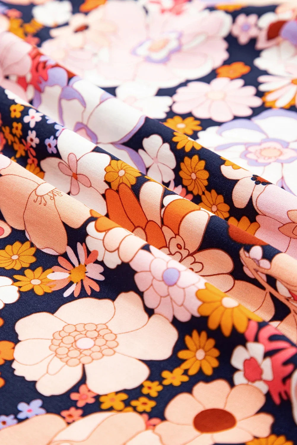 Floral Smocked High Waist Square Neck Jumpsuit