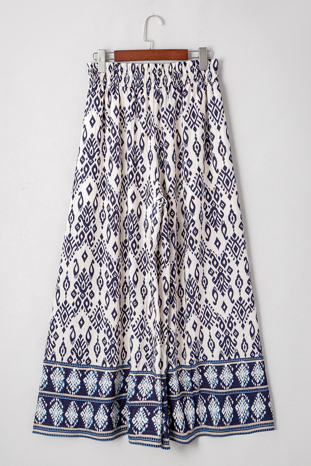 Boho Smocked High Waist Wide Leg Pants