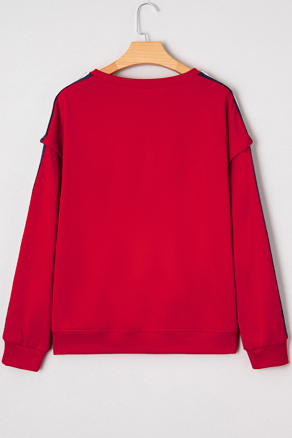 Varsity Stripe Contrast Ribbed Trim Sweatshirt