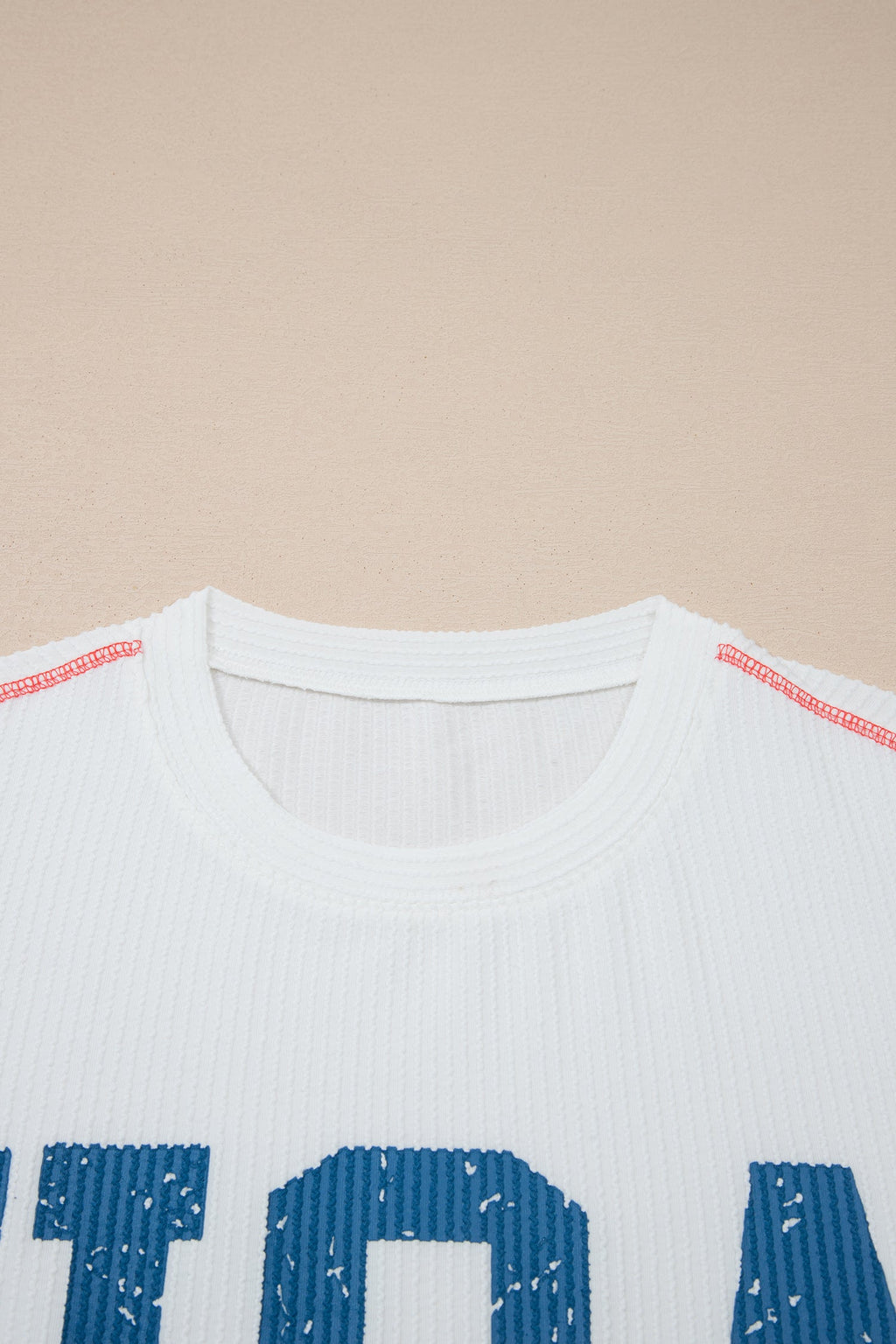 USA Corded Knit Short Sleeve Graphic Top