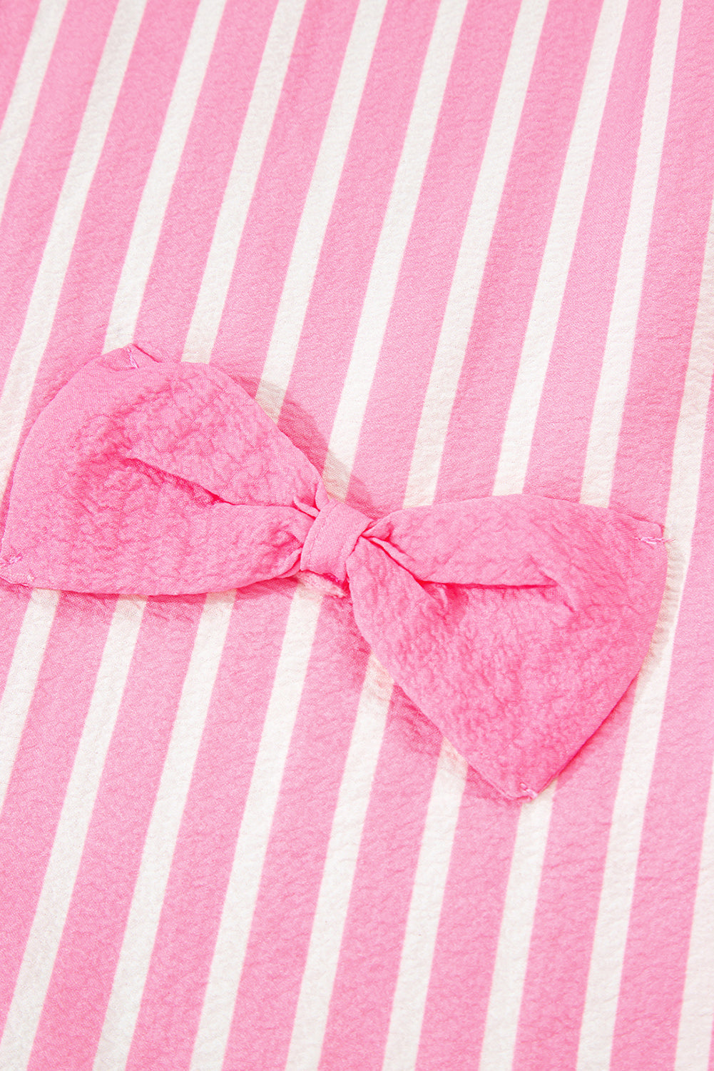 Stripe Bow Tie Top and Pants Pajama Set