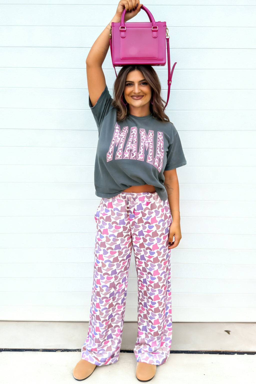 MAMA Camo Graphic Tee & Loose Pant Set