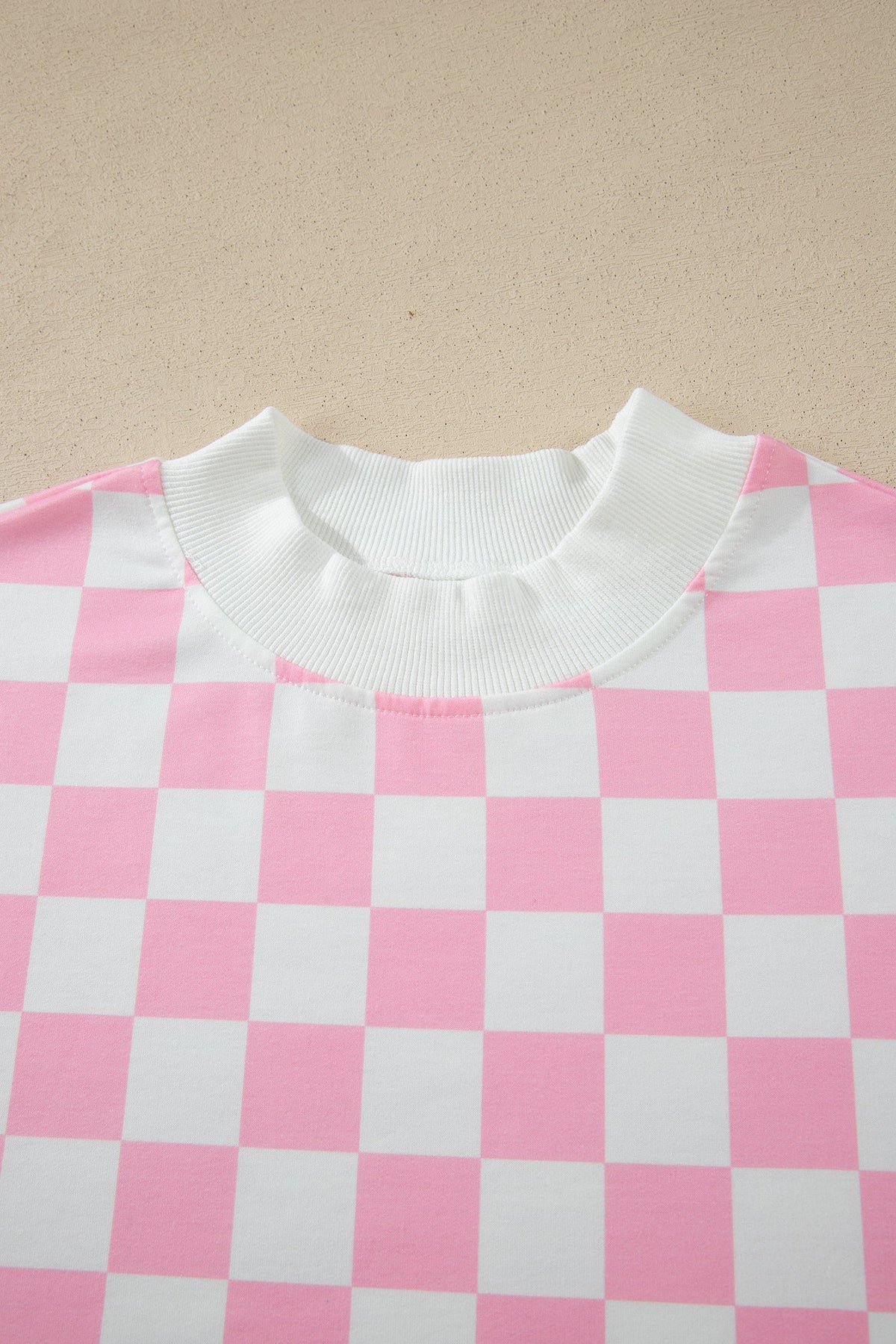 Checker Colorblock Mock Neck Top & Short Set