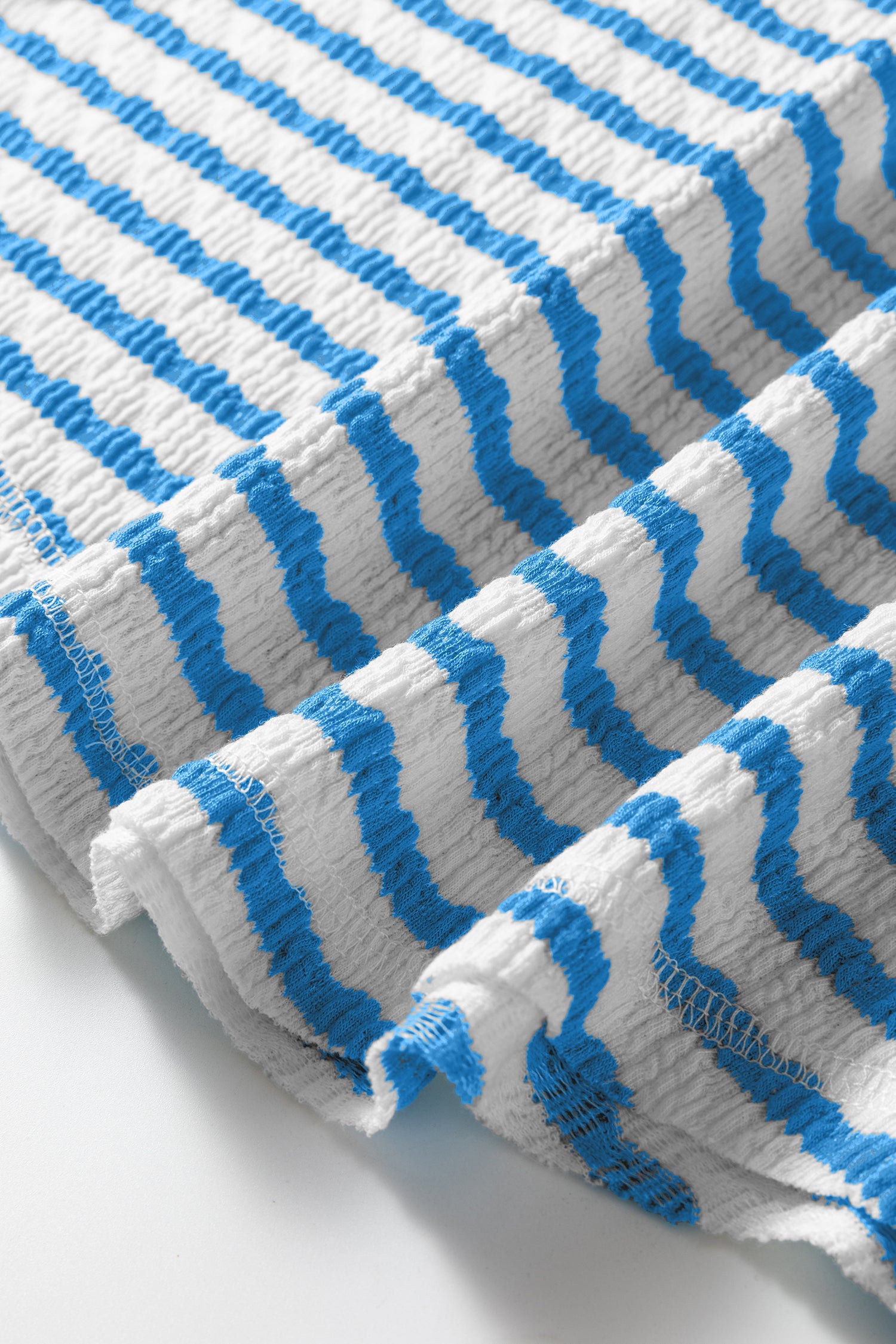 Stripe Textured Patchwork Short Sleeve T-Shirt