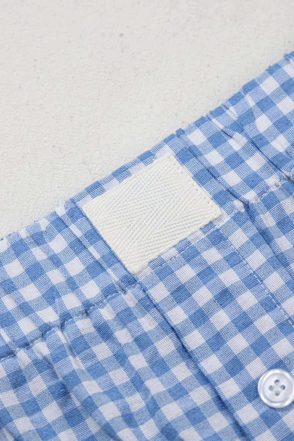 Gingham Plaid High Elastic Waist Shorts