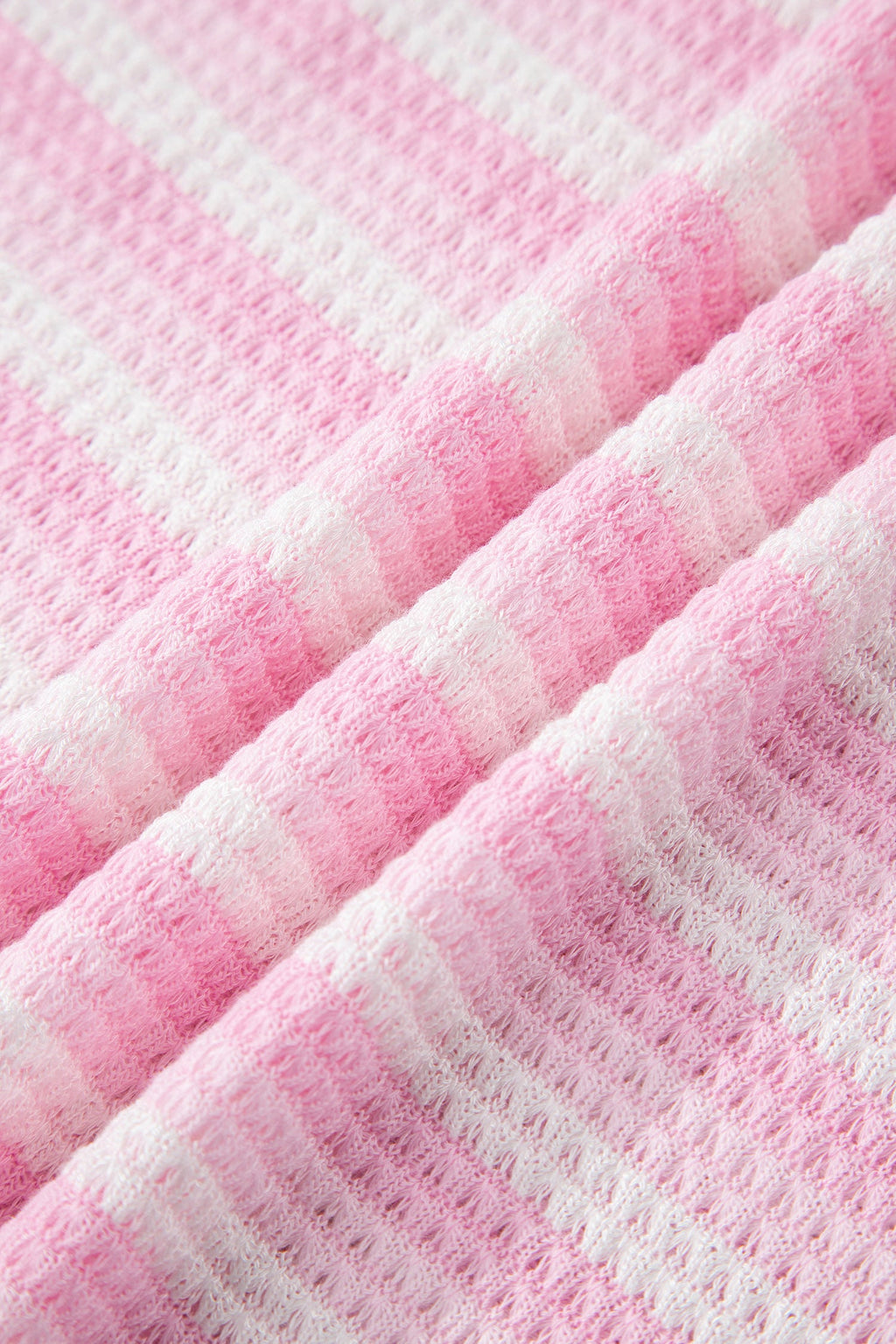 Stripe Waffle Knit Short Sleeve T-Shirt