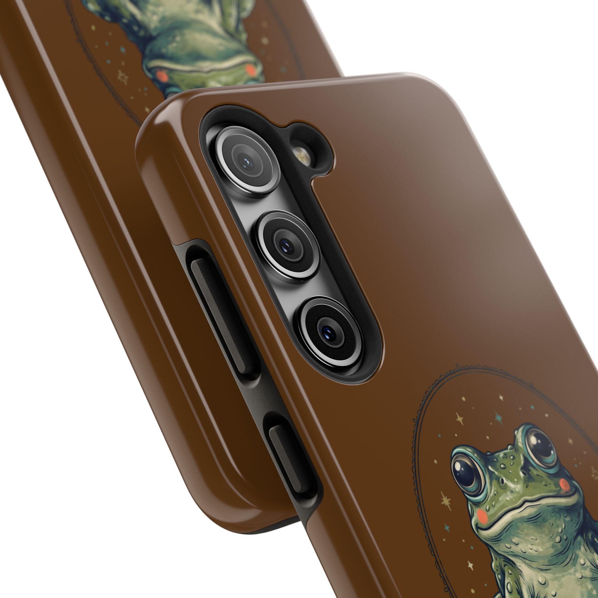Brown Frog Tough Phone Case — Cute Realistic Frog Illustration Protective Phone Case