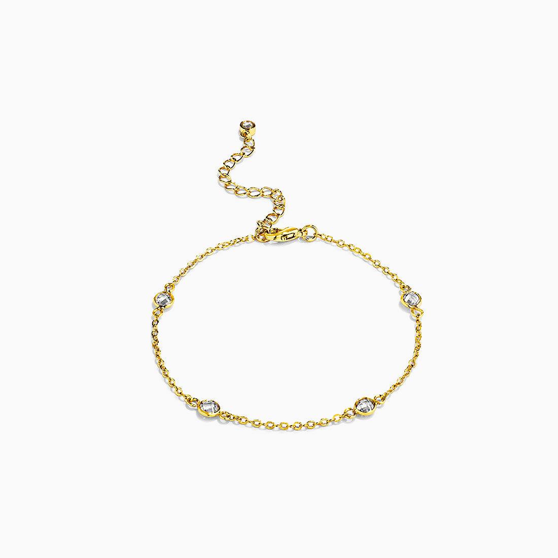 1ct Gold Plated Clear CZ Round Bezel Saturn